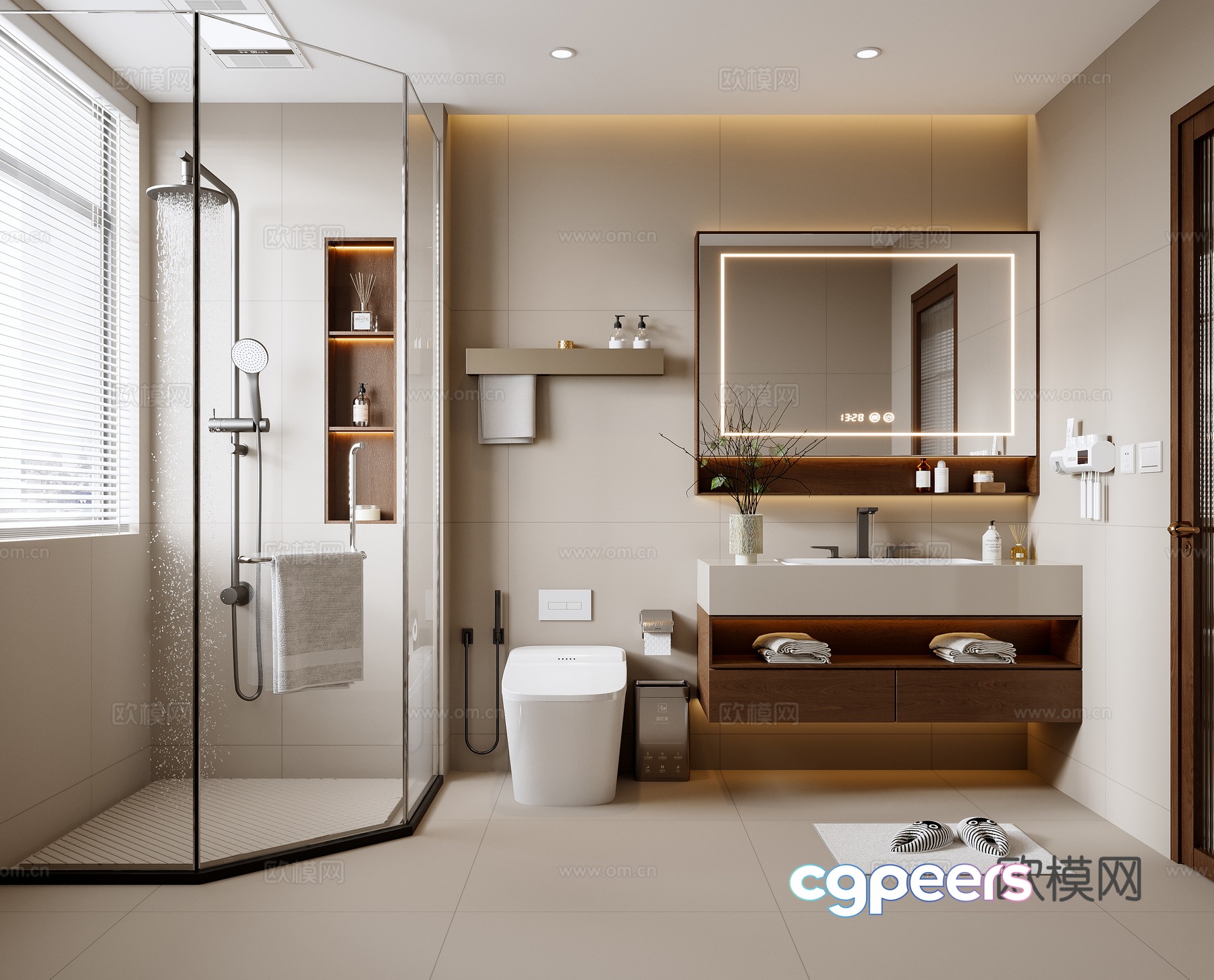 Middle style bathroom 3d model Middle style bathroom 3d model