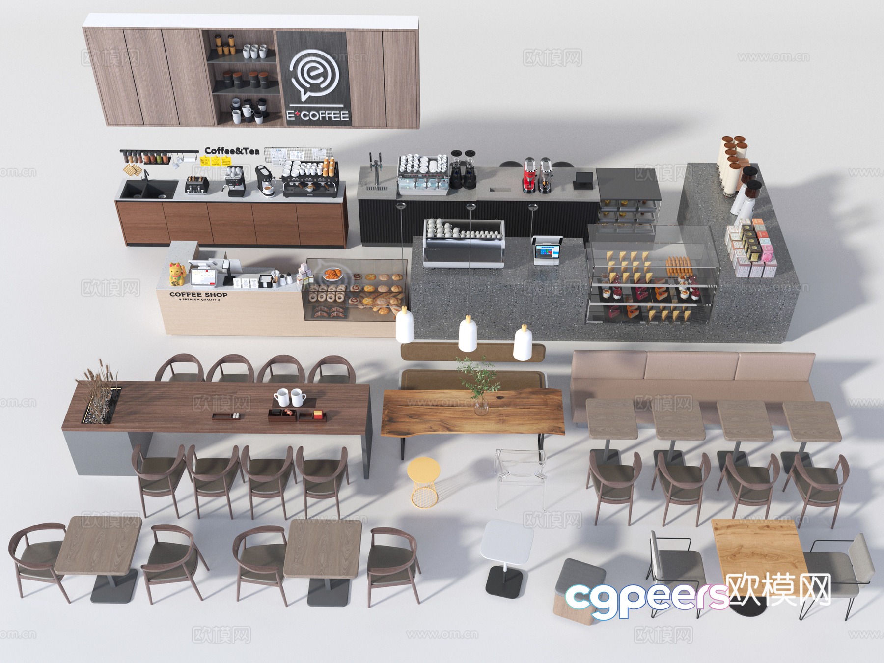 Coffee shop material 3D model Coffee shop material 3D model