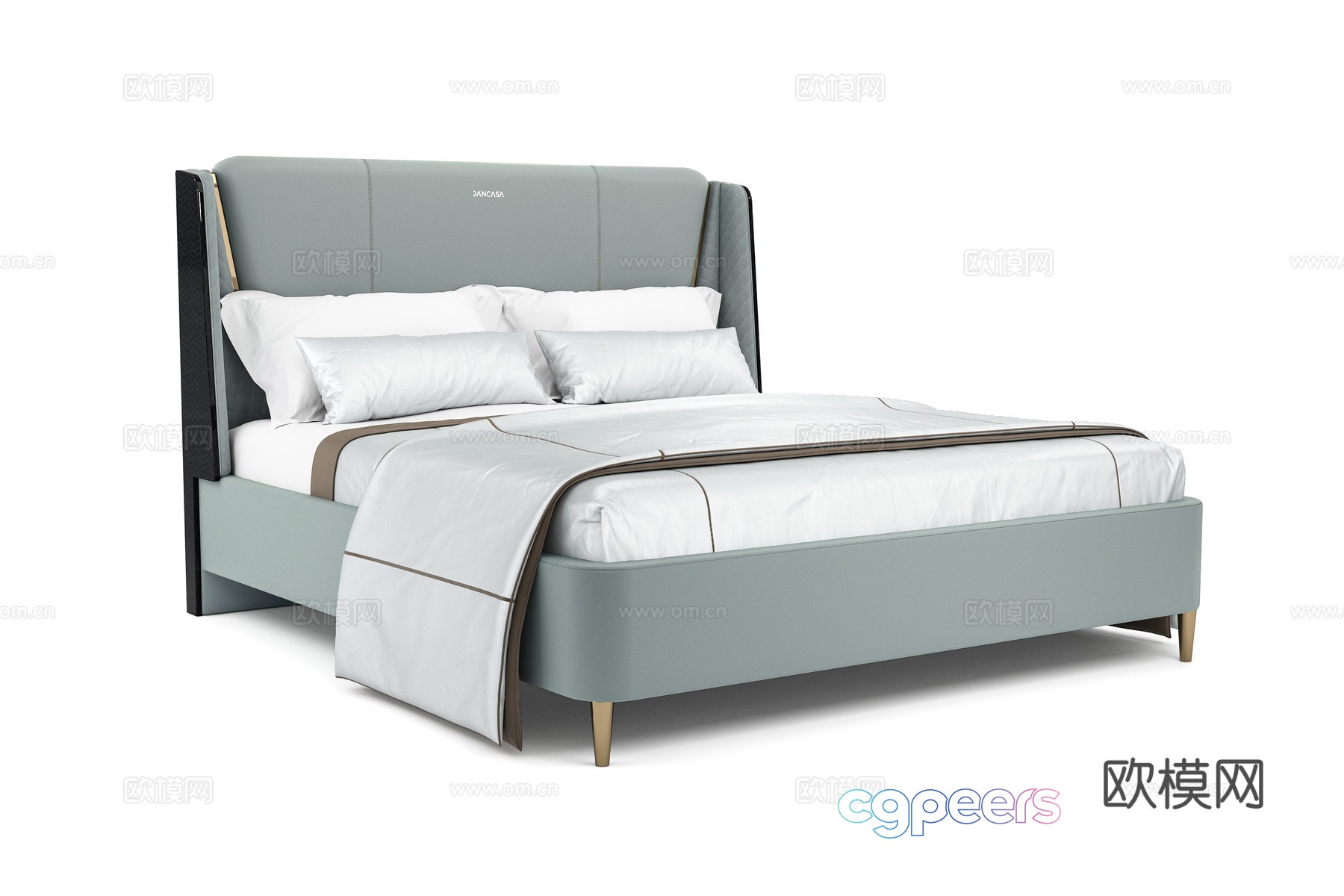 Modern double bed 3d model Modern double bed 3d model