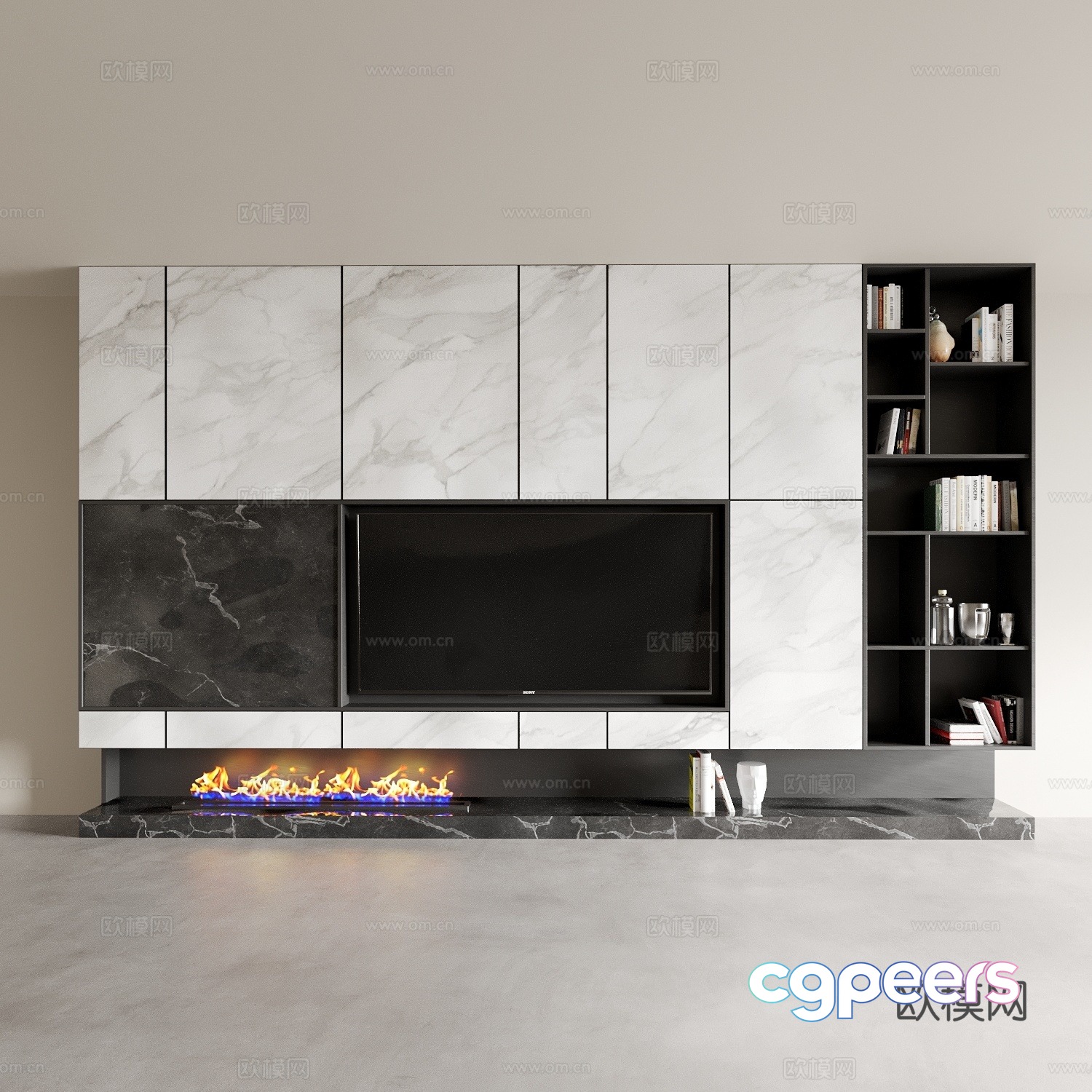 Modern integrated TV cabinet TV background wall 3D model Modern integrated TV cabinet TV background wall 3D model