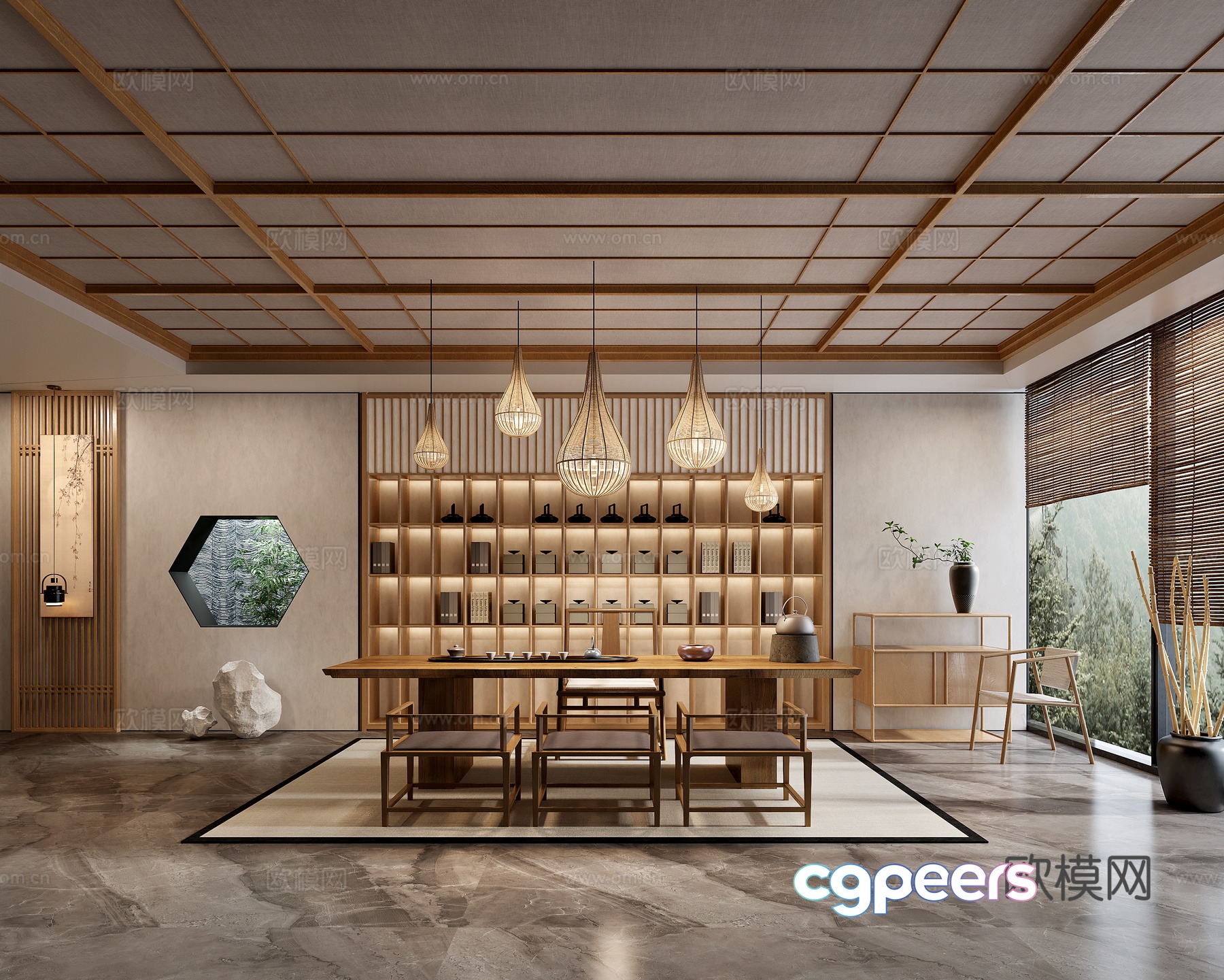 New Chinese tea room 3d model New Chinese tea room 3d model