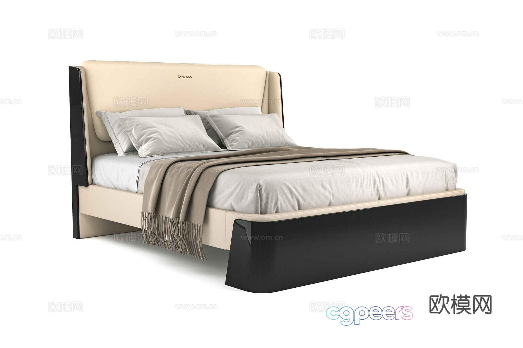 Modern double bed 3d model Modern double bed 3d model