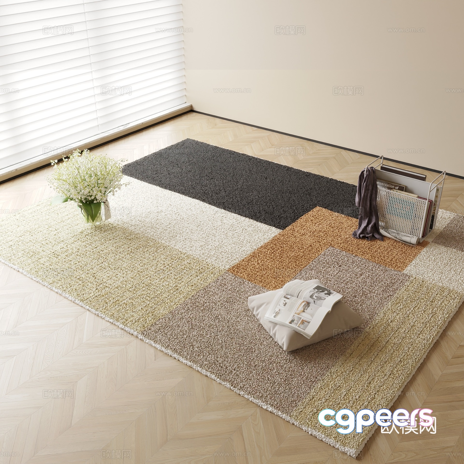 Modern geometric pattern carpet 3d model Modern geometric pattern carpet 3d model