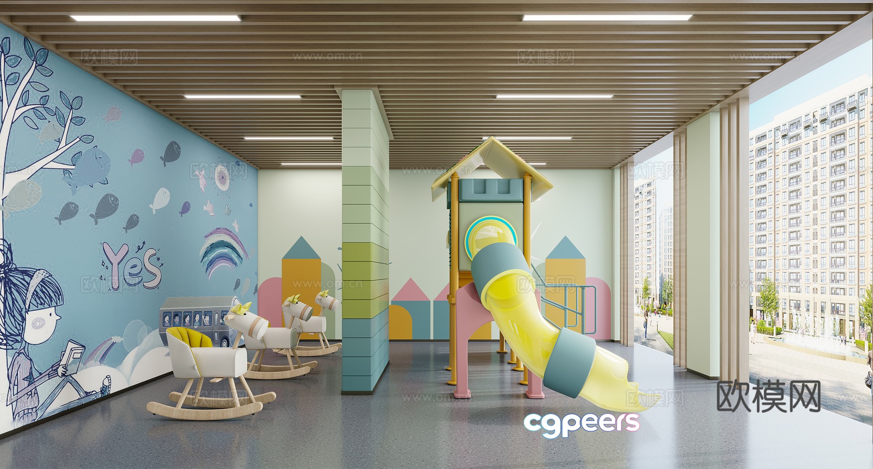 Modern sales office children’s entertainment area 3D model Modern sales office children’s entertainment area 3D model