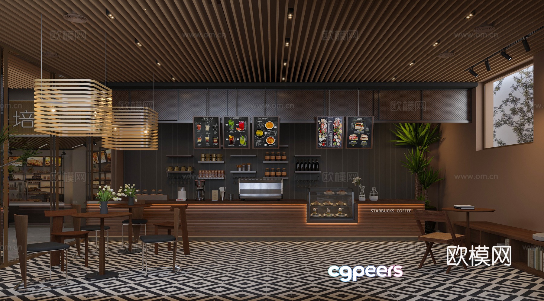Modern cafe 3d model Modern cafe 3d model