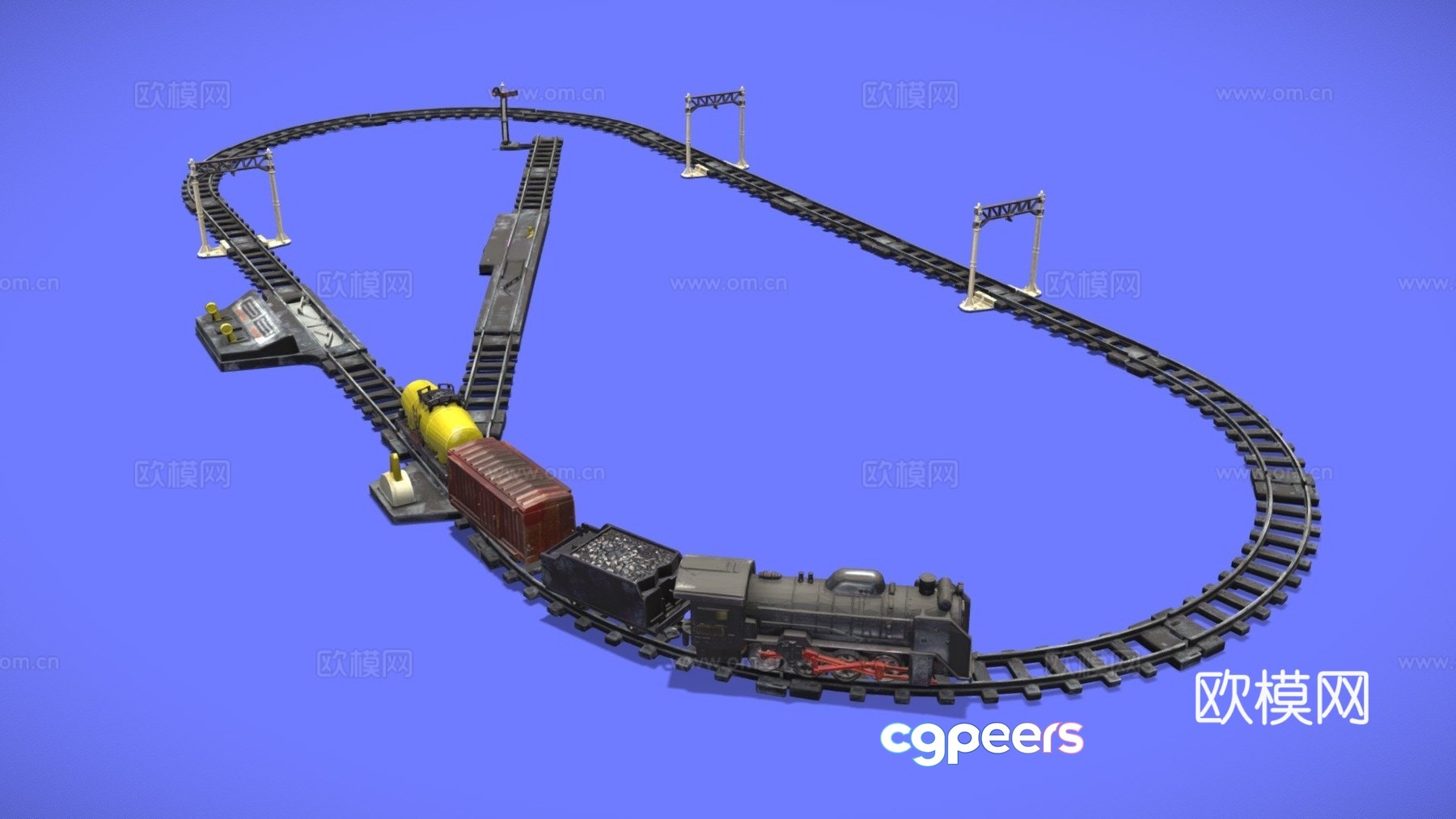 train 3d model train 3d model