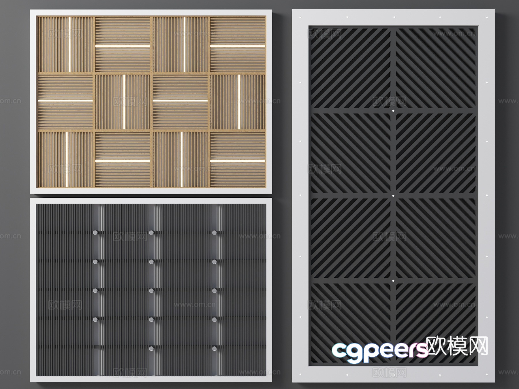 Modern square ceiling grille ceiling 3d model Modern square ceiling grille ceiling 3d model