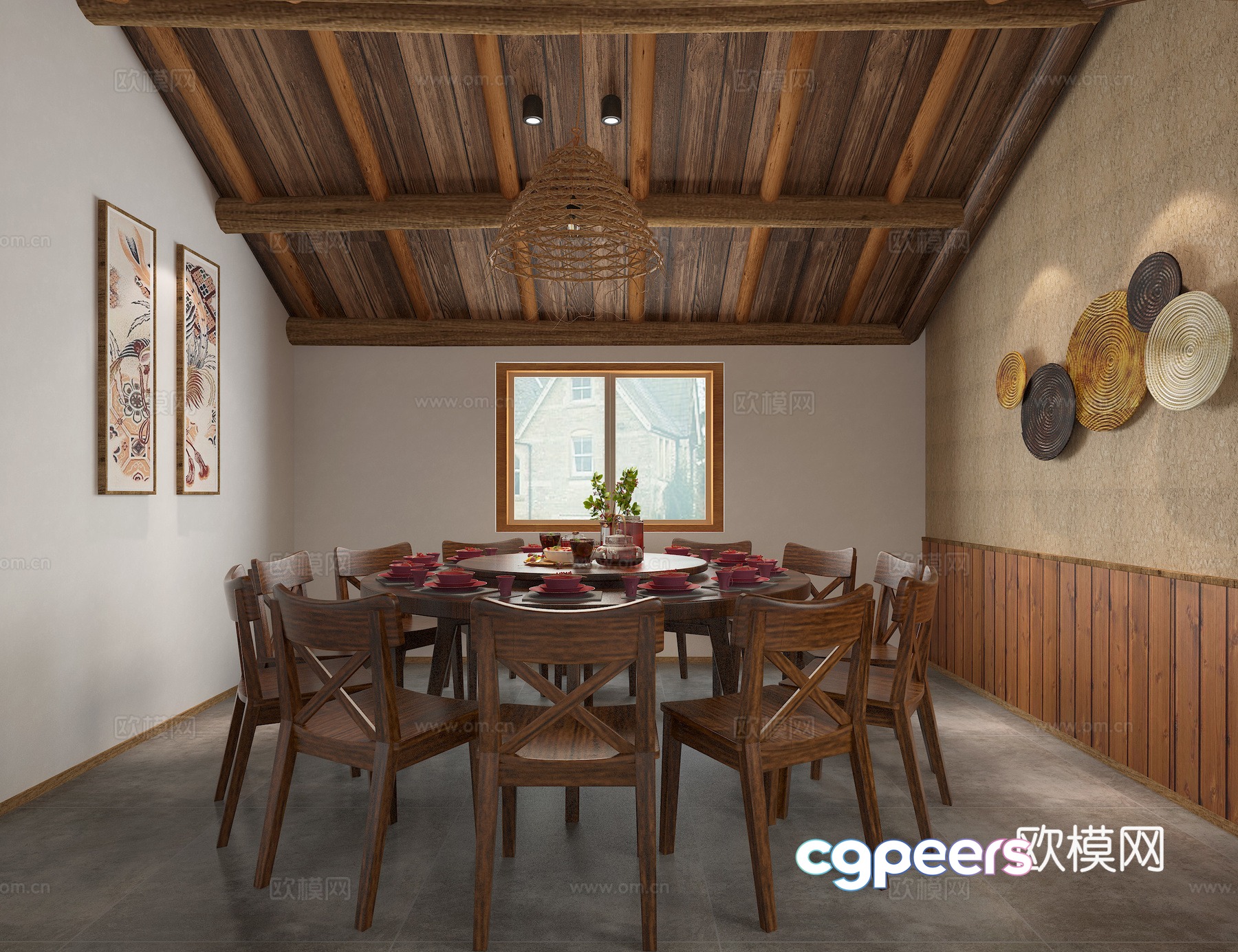 Wabi Sabi restaurant private room 3d model Wabi Sabi restaurant private room 3d model