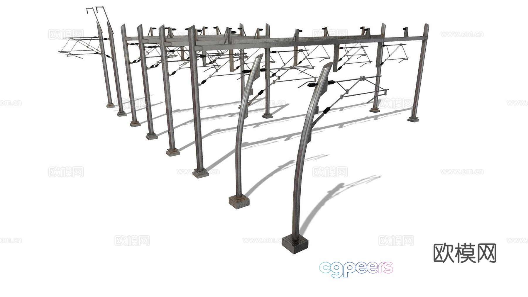 Railway power line 3d model Railway power line 3d model