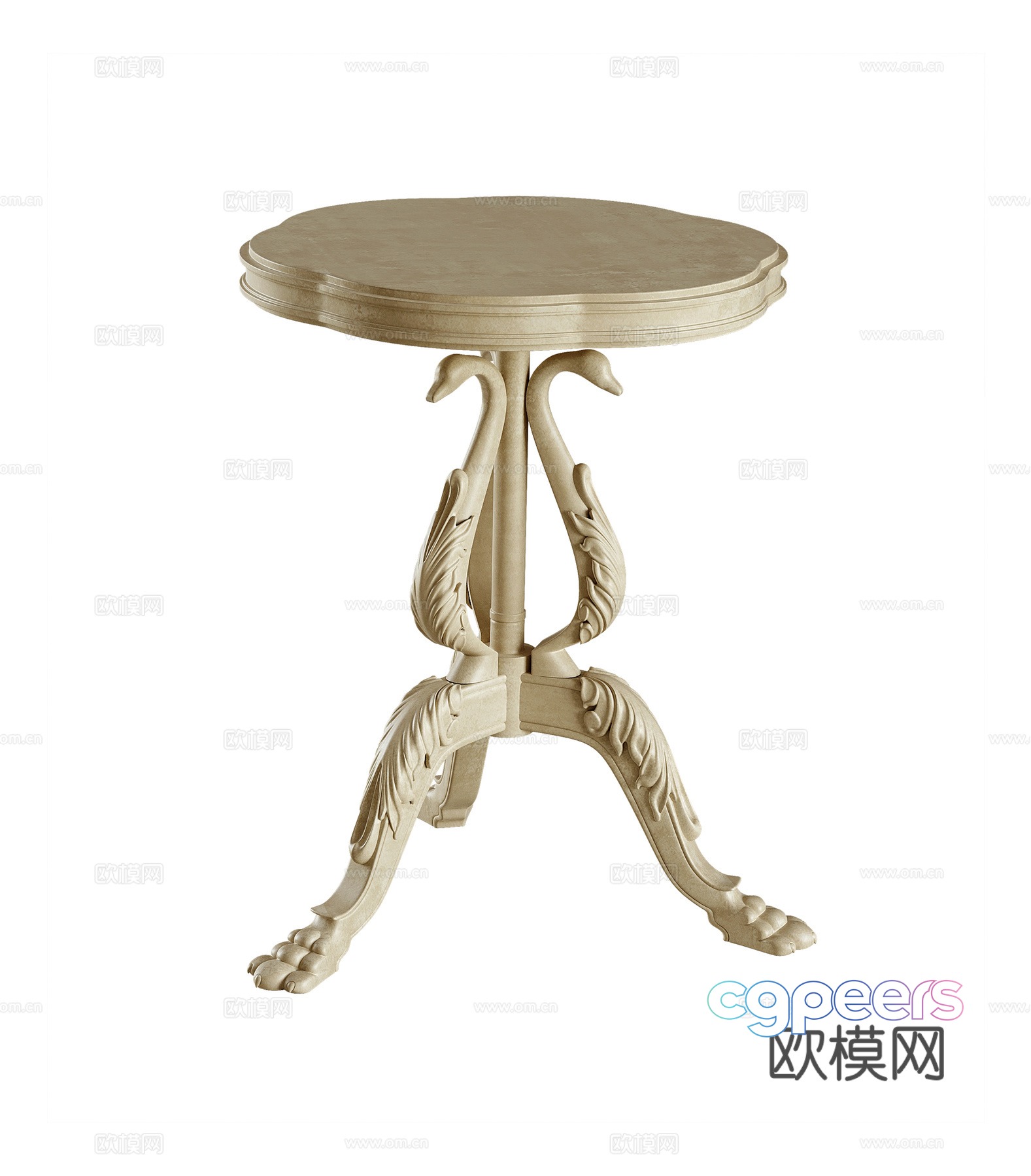 French round table corner table 3D model French round table corner table 3D model