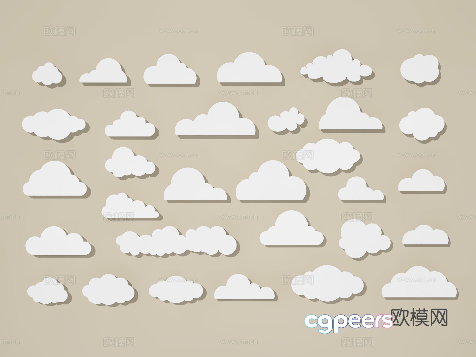 Cloud wall decoration 3d model Cloud wall decoration 3d model