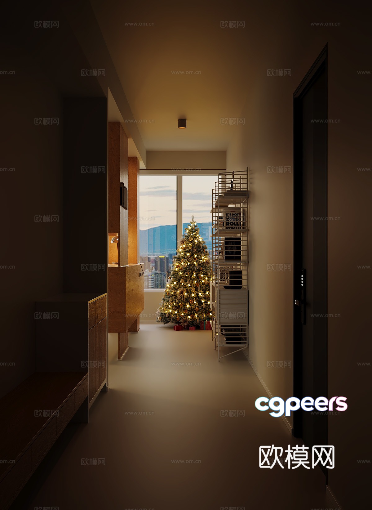 Modern entrance aisle 3D model Modern entrance aisle 3D model