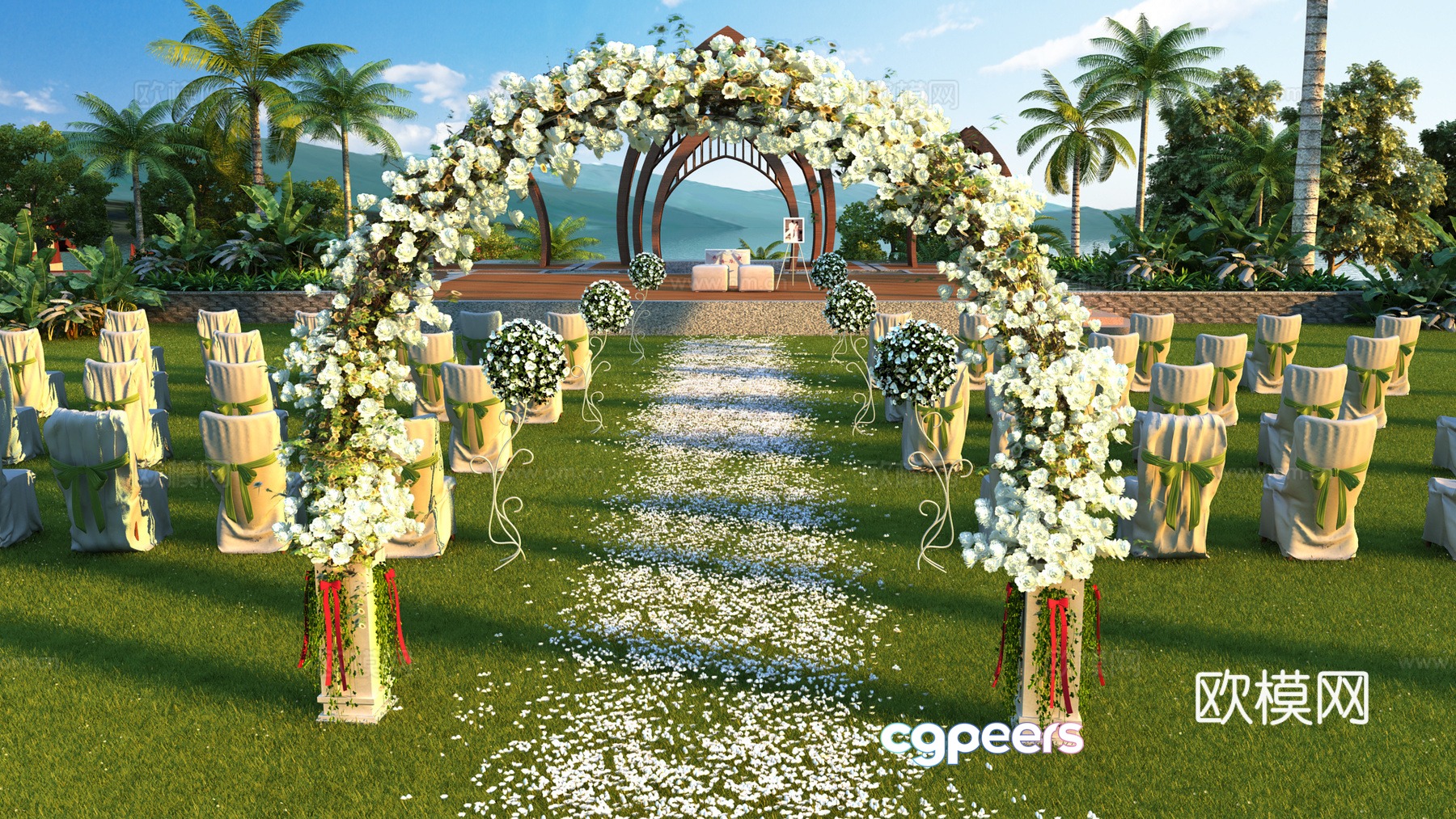 wedding scene outdoor wedding 3d model wedding scene outdoor wedding 3d model