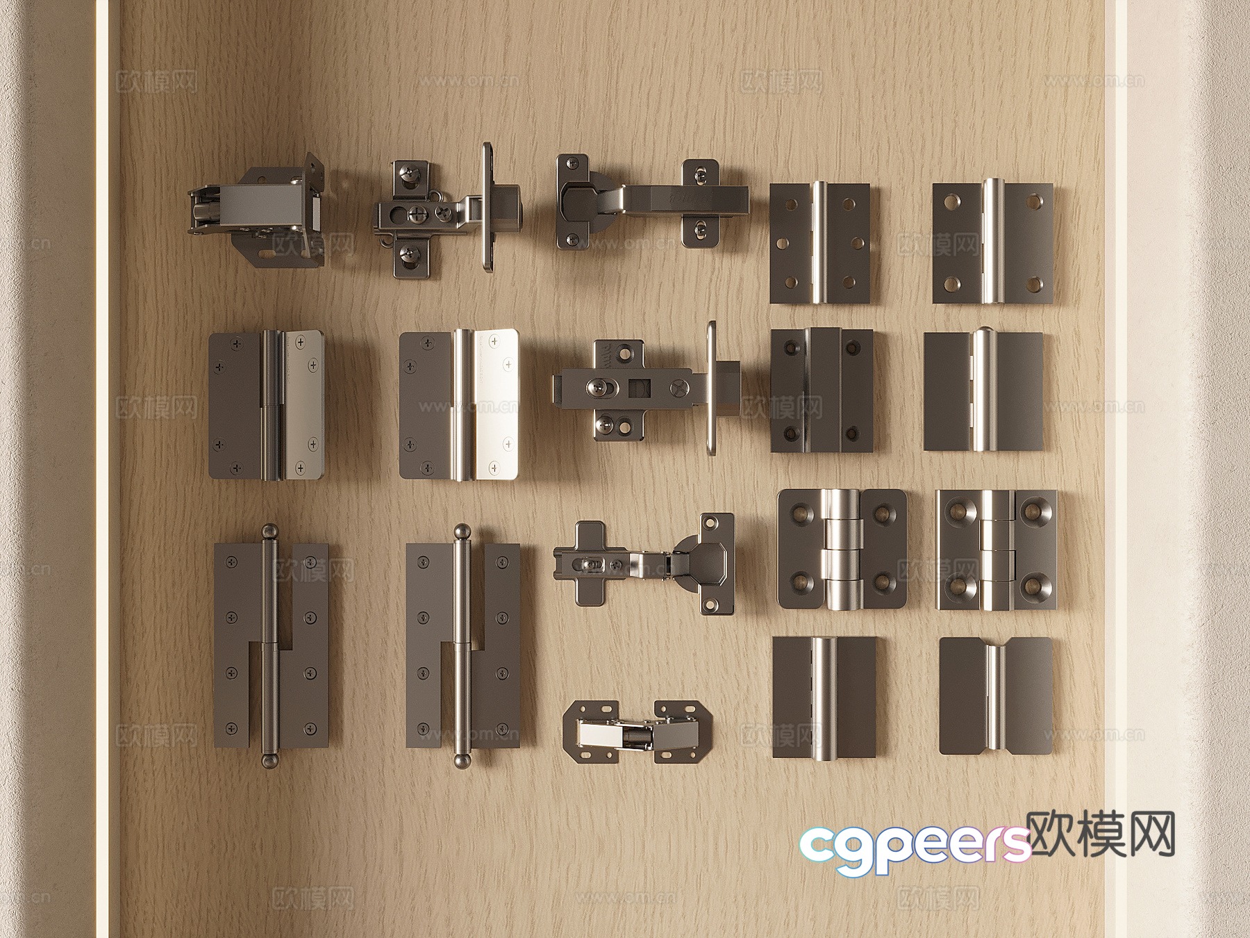 Hardware components hinge hinge cabinet door hinge 3d model Hardware components hinge hinge cabinet door hinge 3d model
