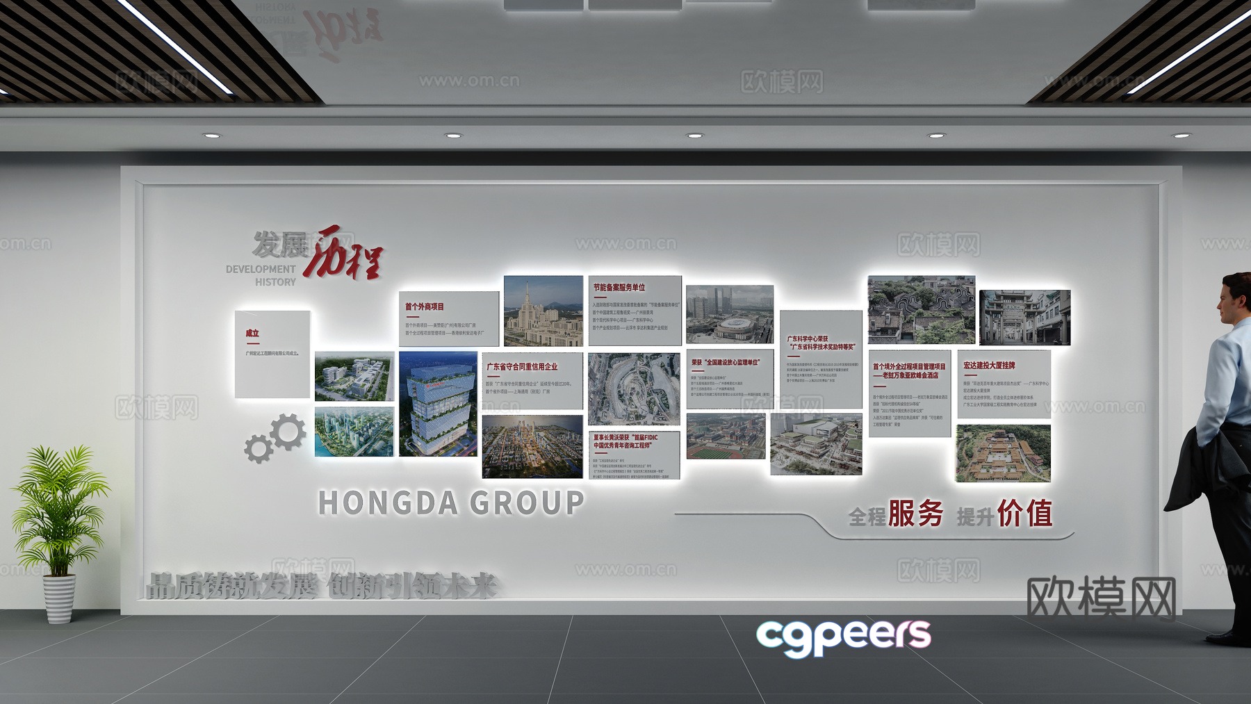 Corporate culture wall corporate development history 3D model Corporate culture wall corporate development history 3D model