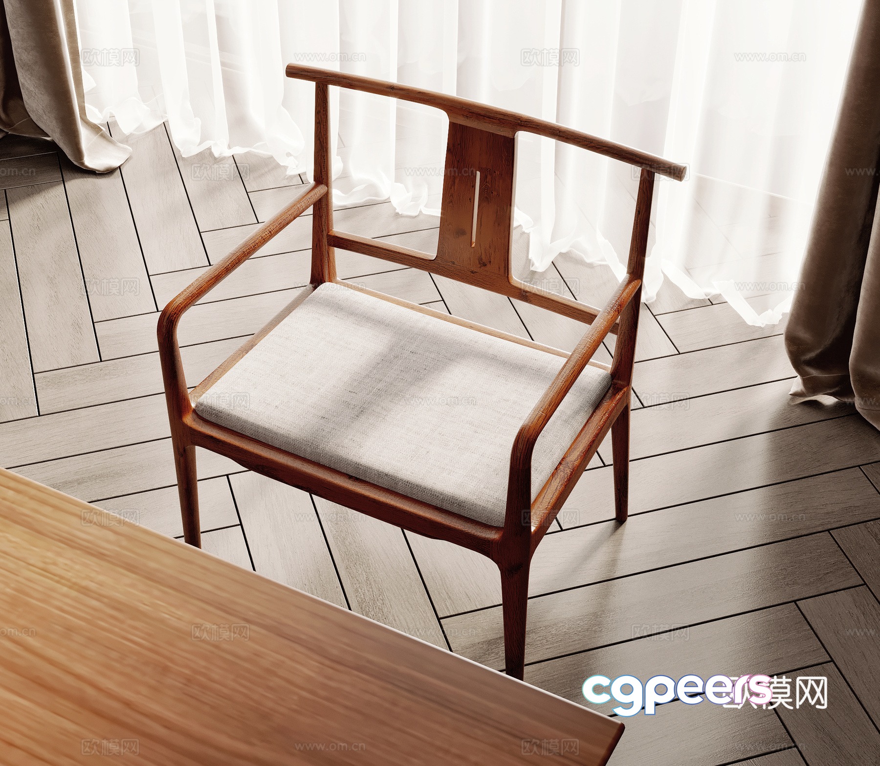 New Chinese style chair Taishi chair 3d model New Chinese style chair Taishi chair 3d model