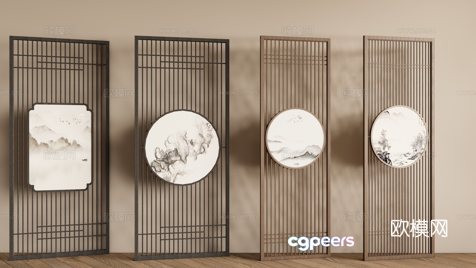 New Chinese style screen decorative screen entrance screen 3D model New Chinese style screen decorative screen entrance screen 3D model