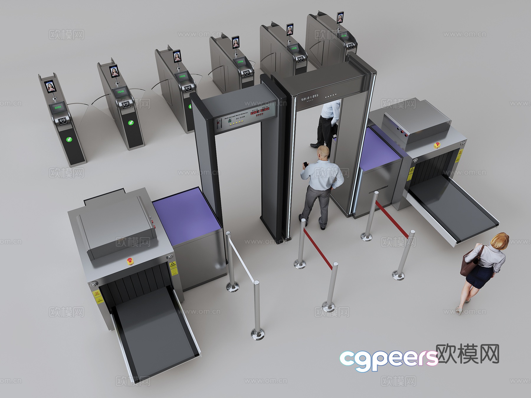Security gate 3d model