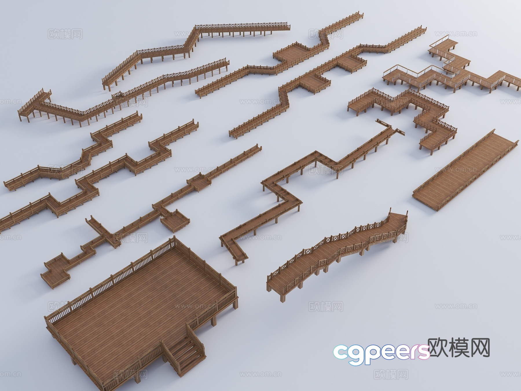 Wooden platform hydrophilic platform observation deck wooden plank road 3D model Wooden platform hydrophilic platform observation deck wooden plank road 3D model