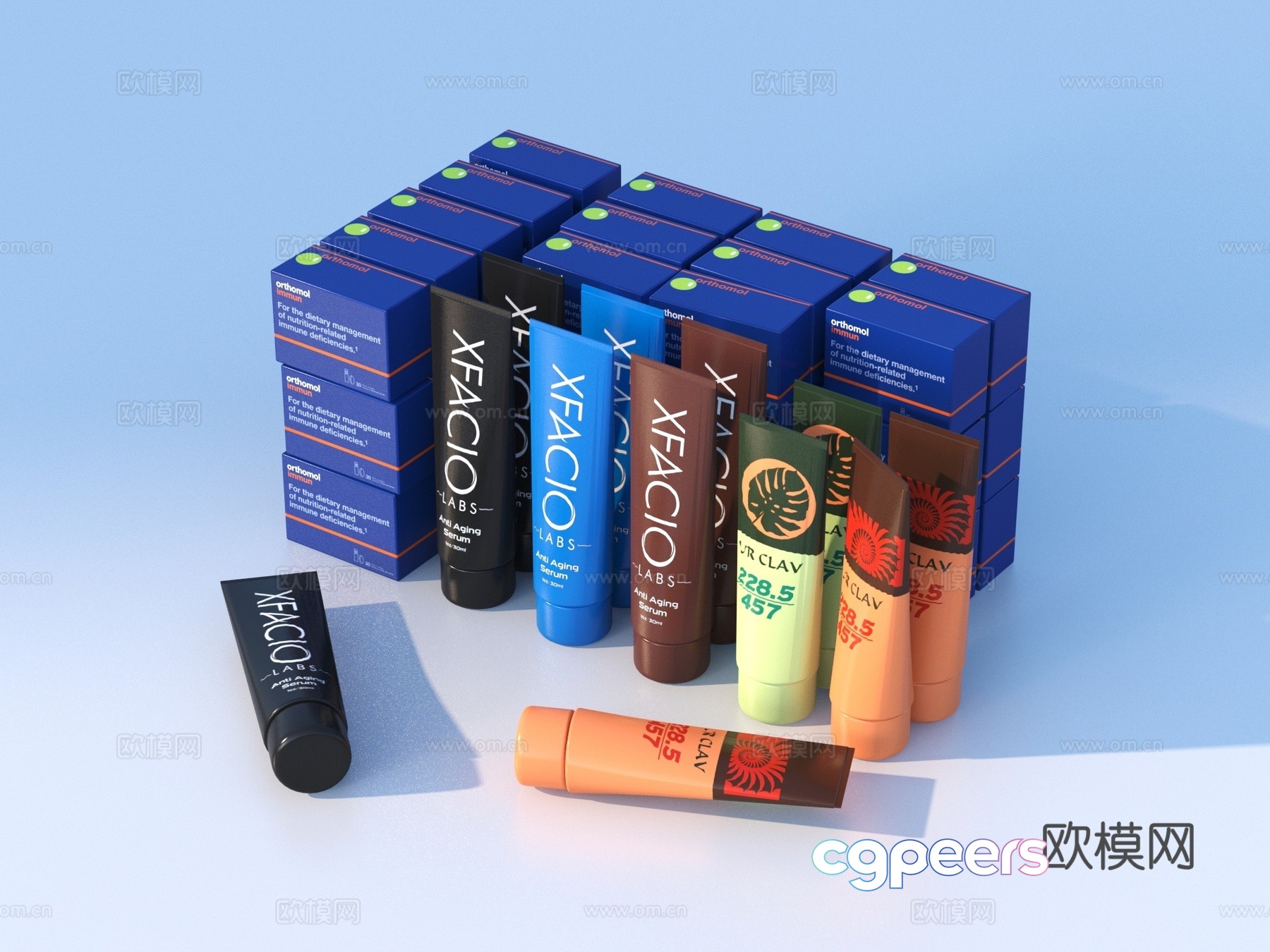 Toothpaste Cosmetics Shampoo Shower Gel 3D Model Toothpaste Cosmetics Shampoo Shower Gel 3D Model