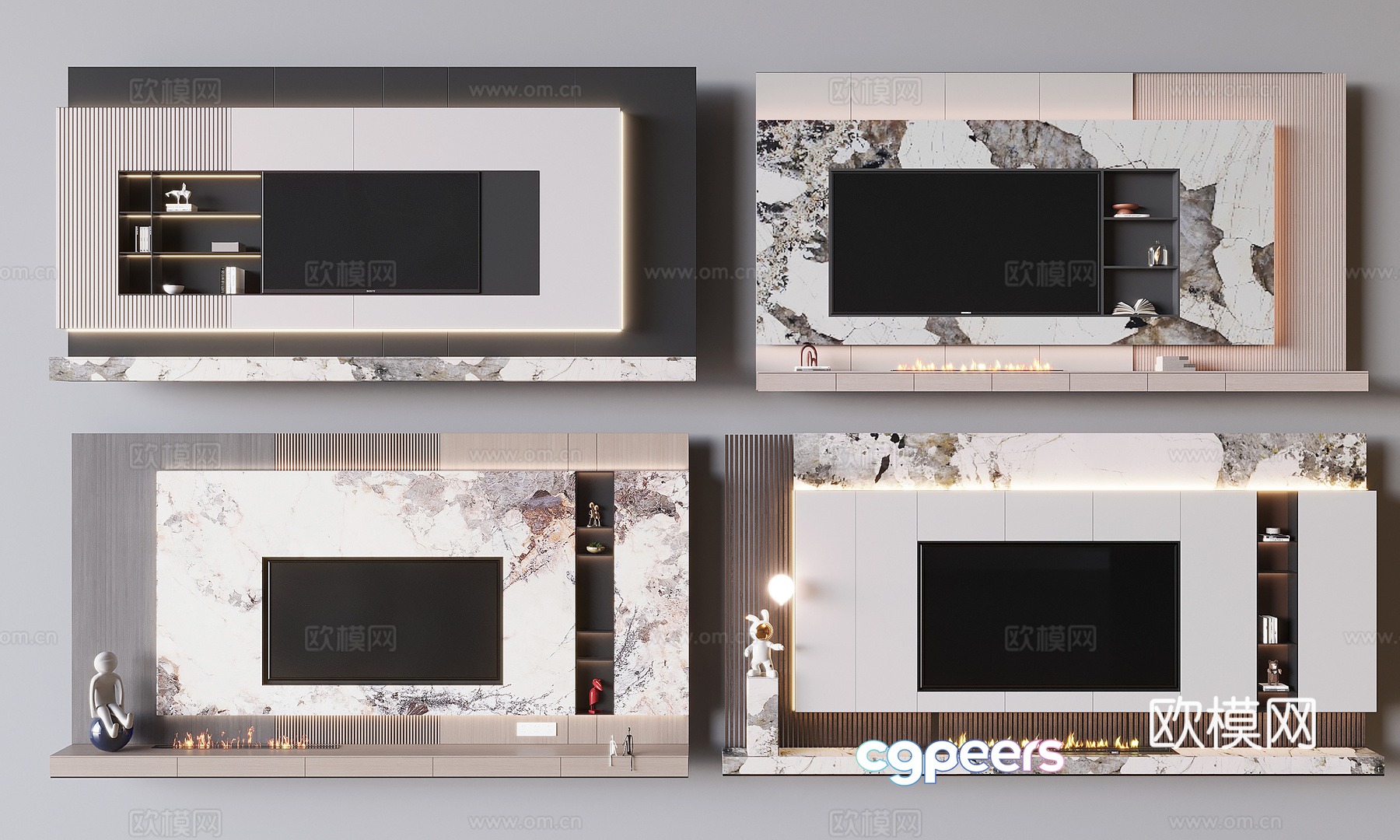 Modern background wall TV background 3d model Modern background wall TV background 3d model