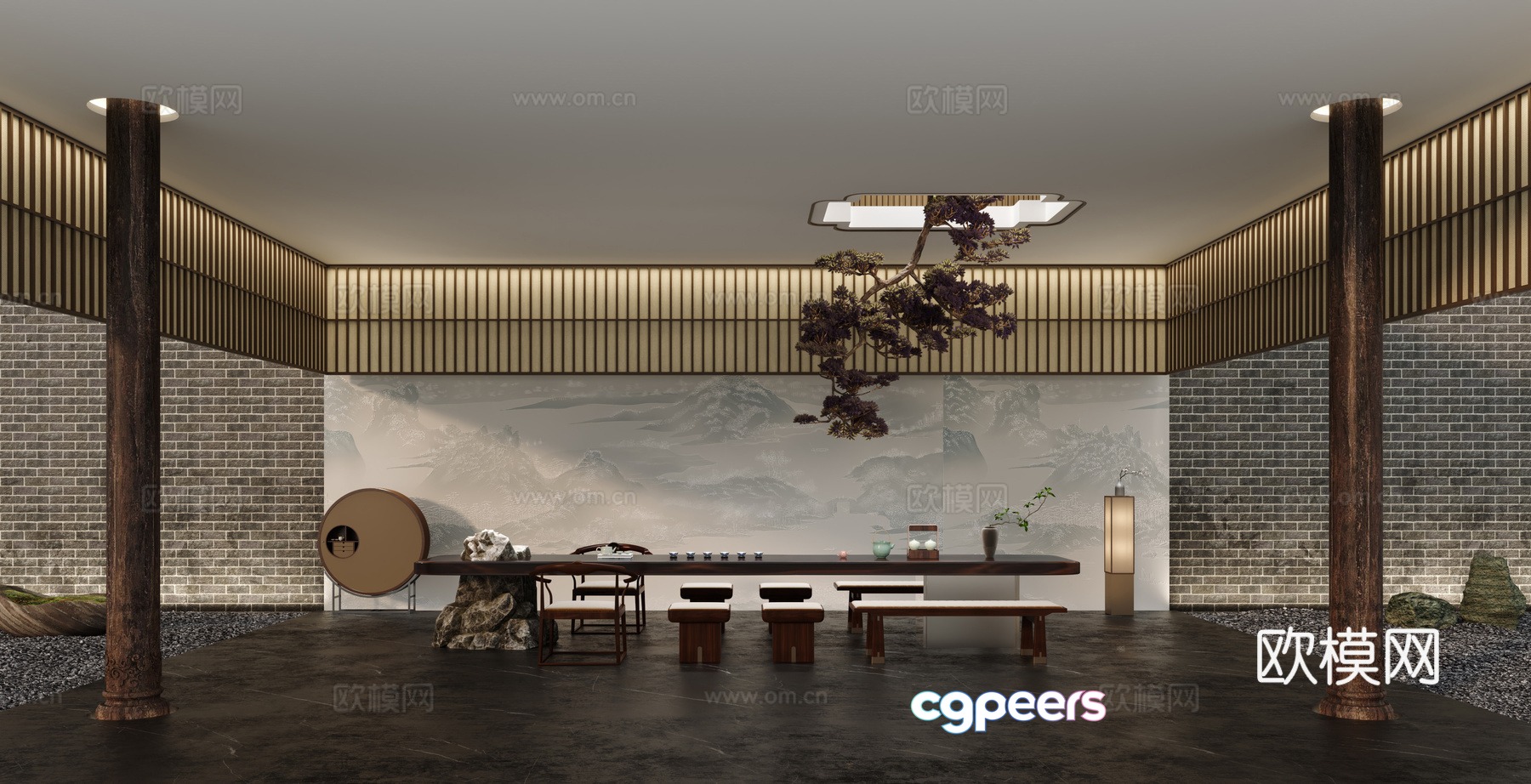 New Chinese teahouse 3d model New Chinese teahouse 3d model
