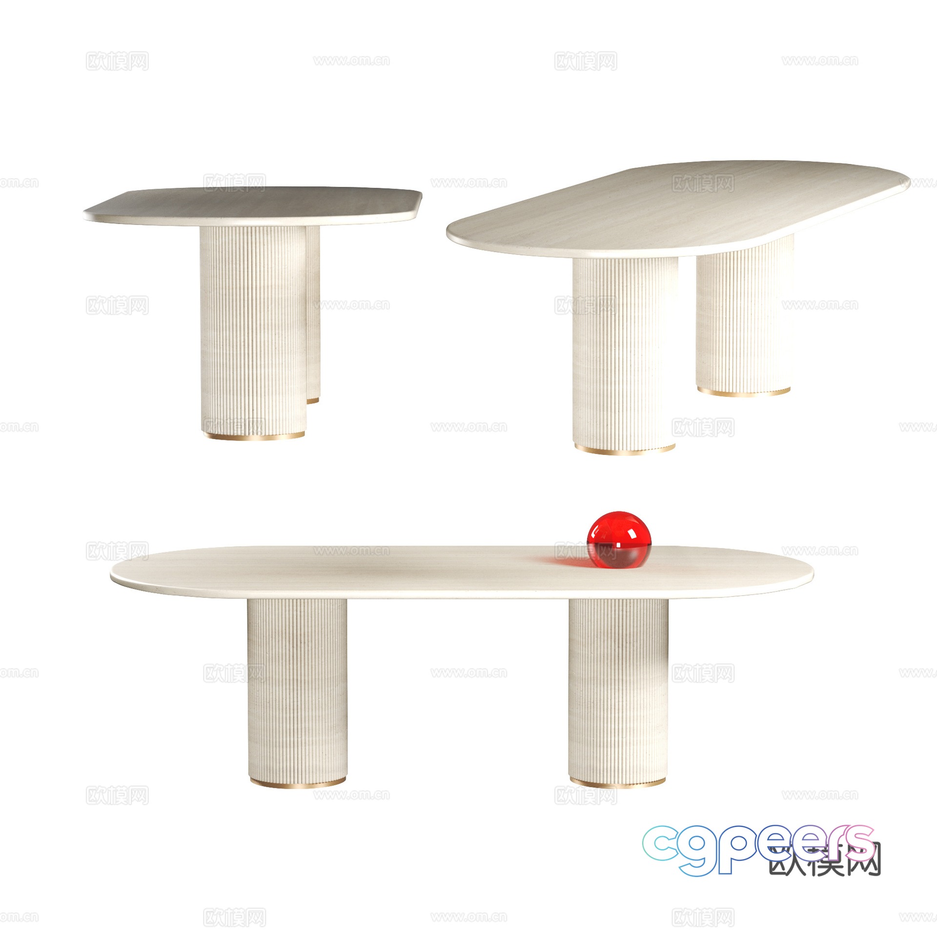 Modern dining table 3d model Modern dining table 3d model