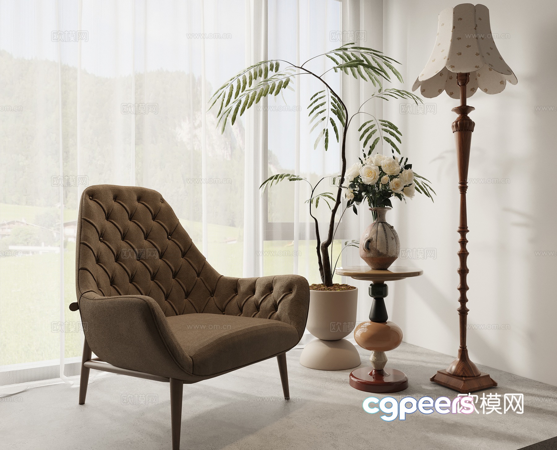 French casual chair 3D model French casual chair 3D model