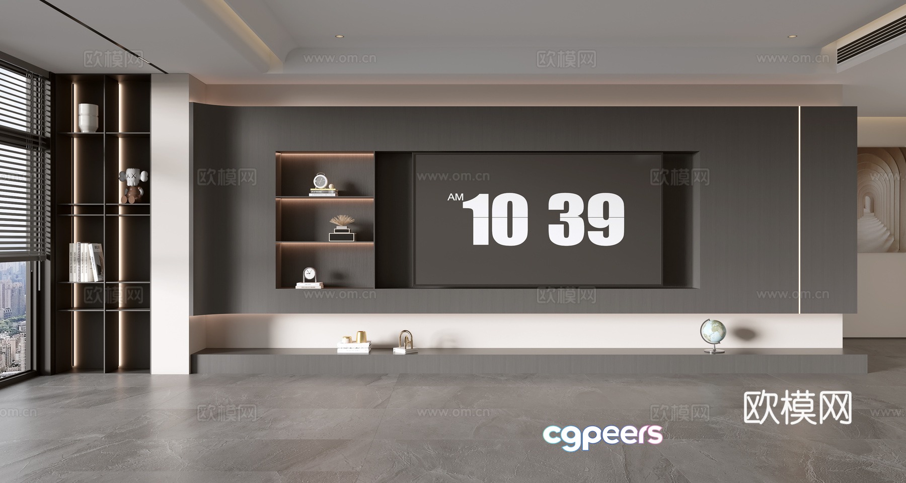 Modern TV background wall 3d model Modern TV background wall 3d model