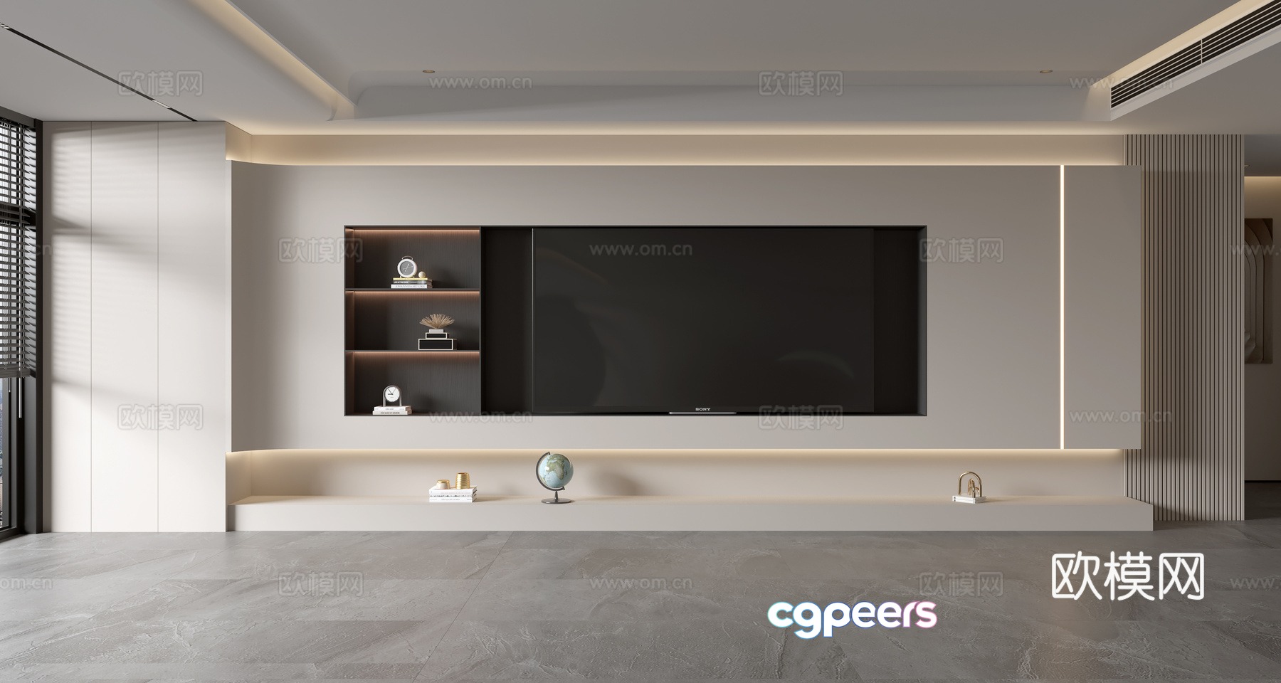 Modern TV background wall 3d model Modern TV background wall 3d model