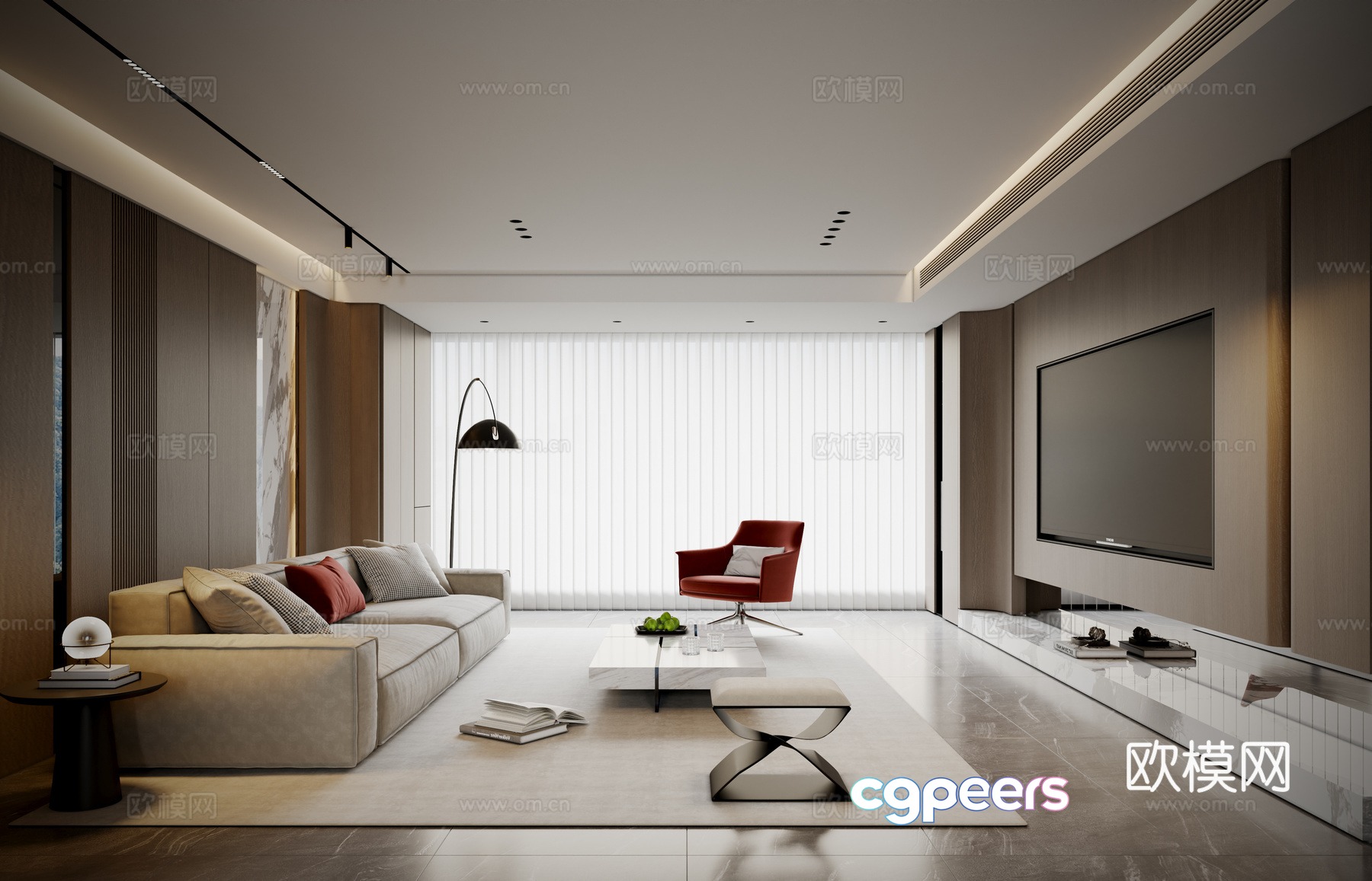 Modern living room 3d model Modern living room 3d model