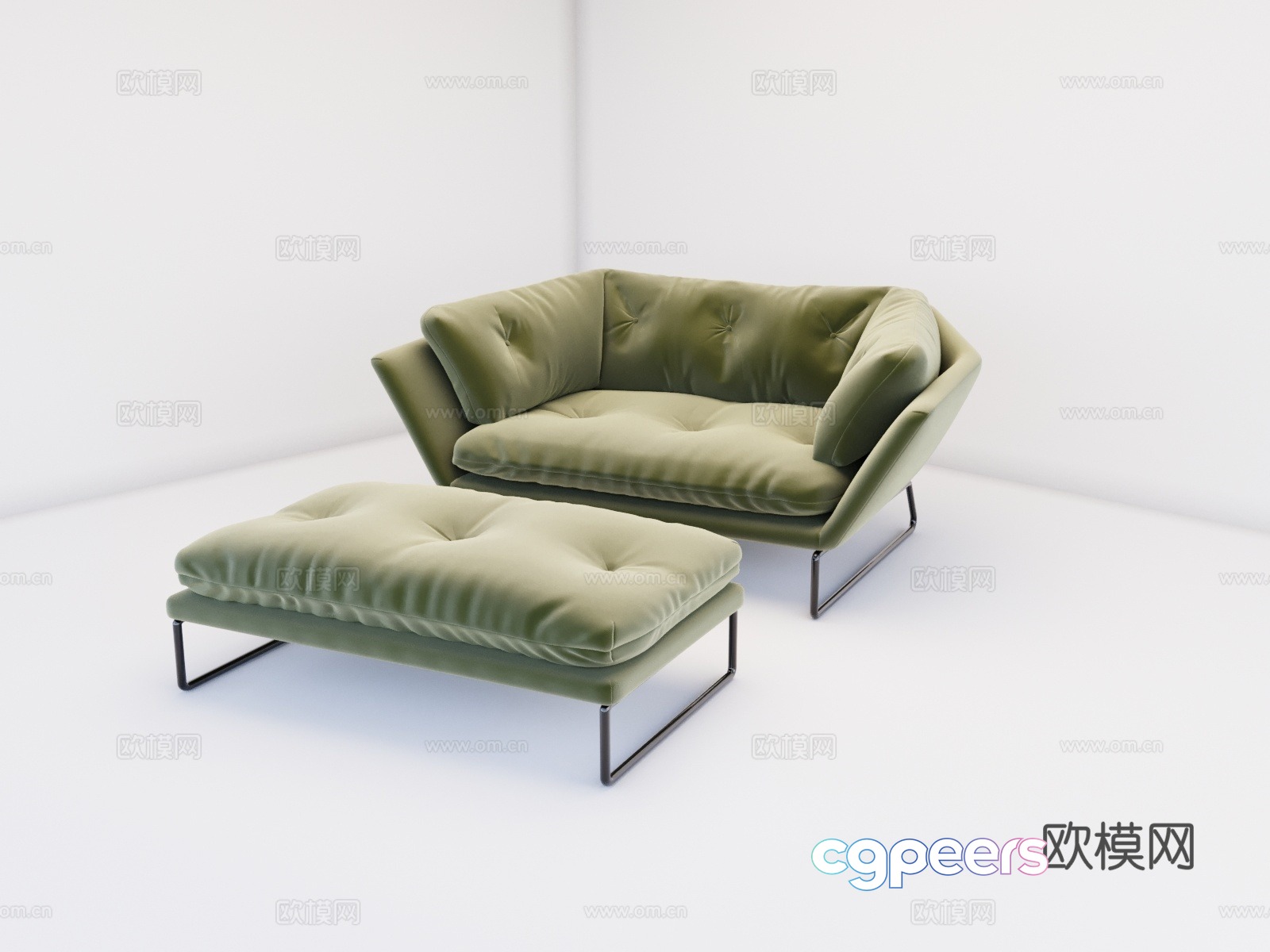 Double casual sofa 3d model Double casual sofa 3d model