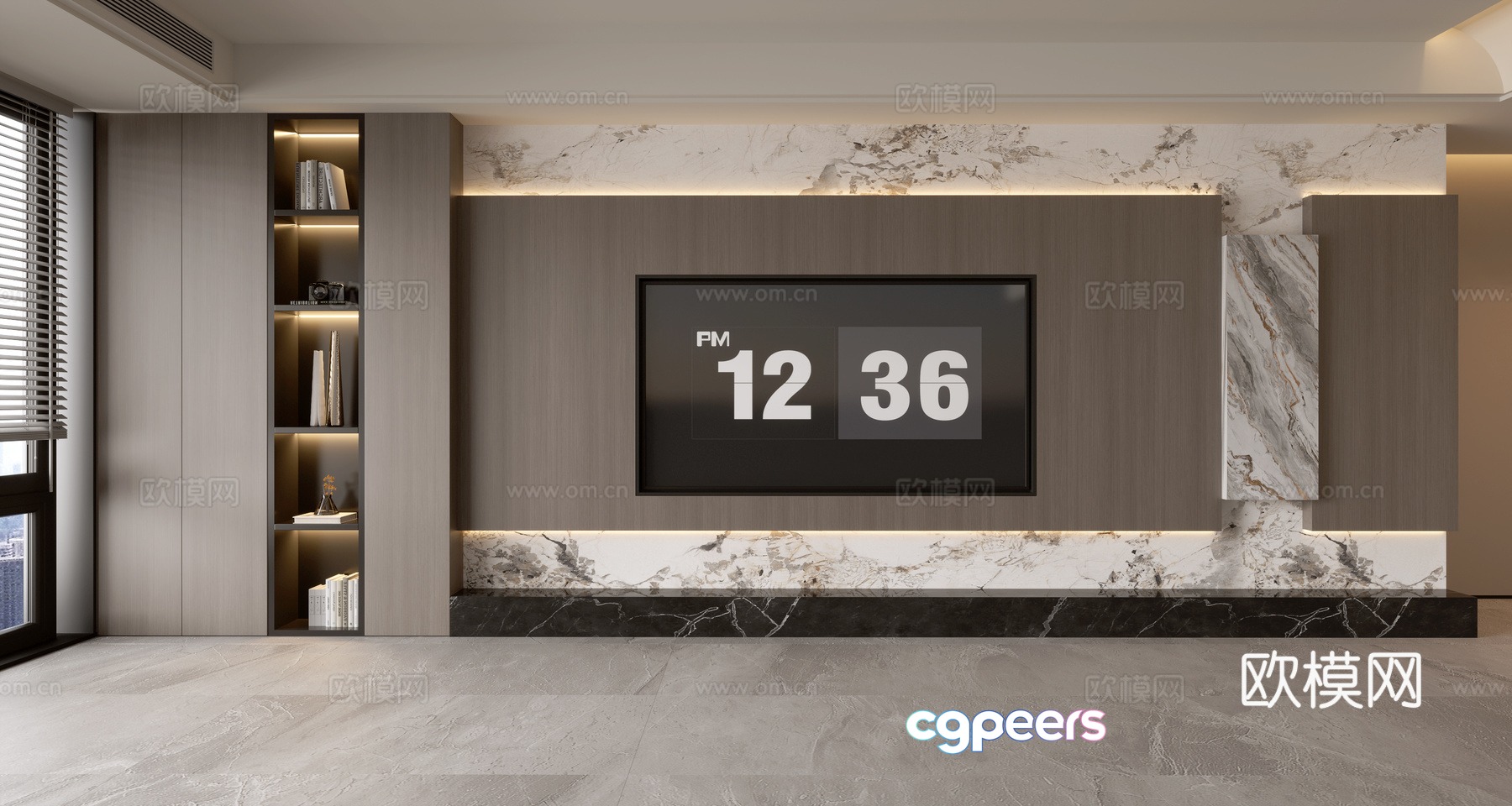 Modern TV background wall 3d model Modern TV background wall 3d model