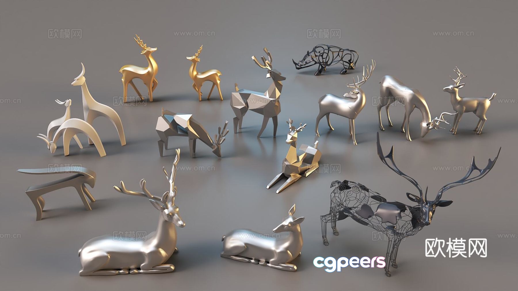 Deer sculpture 3d model Deer sculpture 3d model