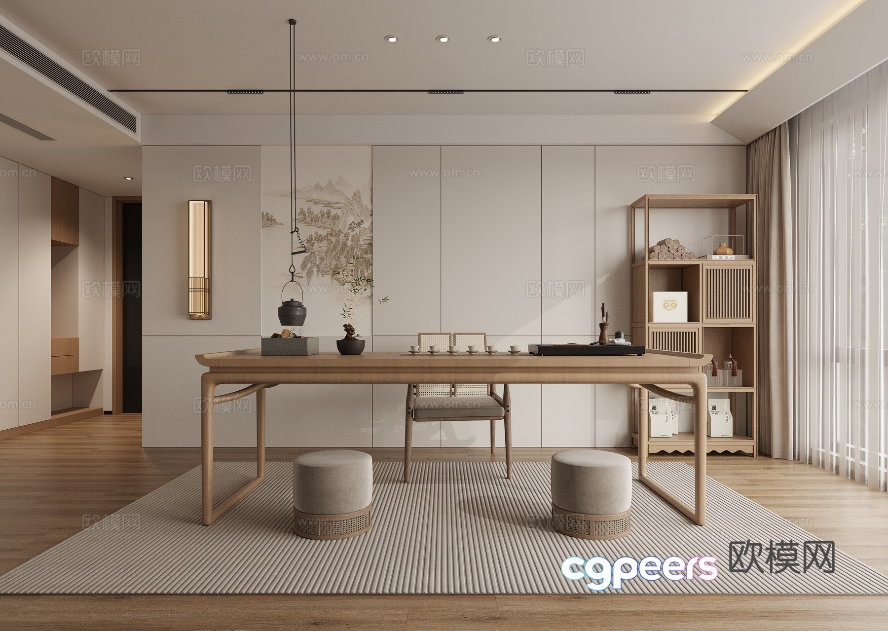 New Chinese tea room 3D model New Chinese tea room 3D model