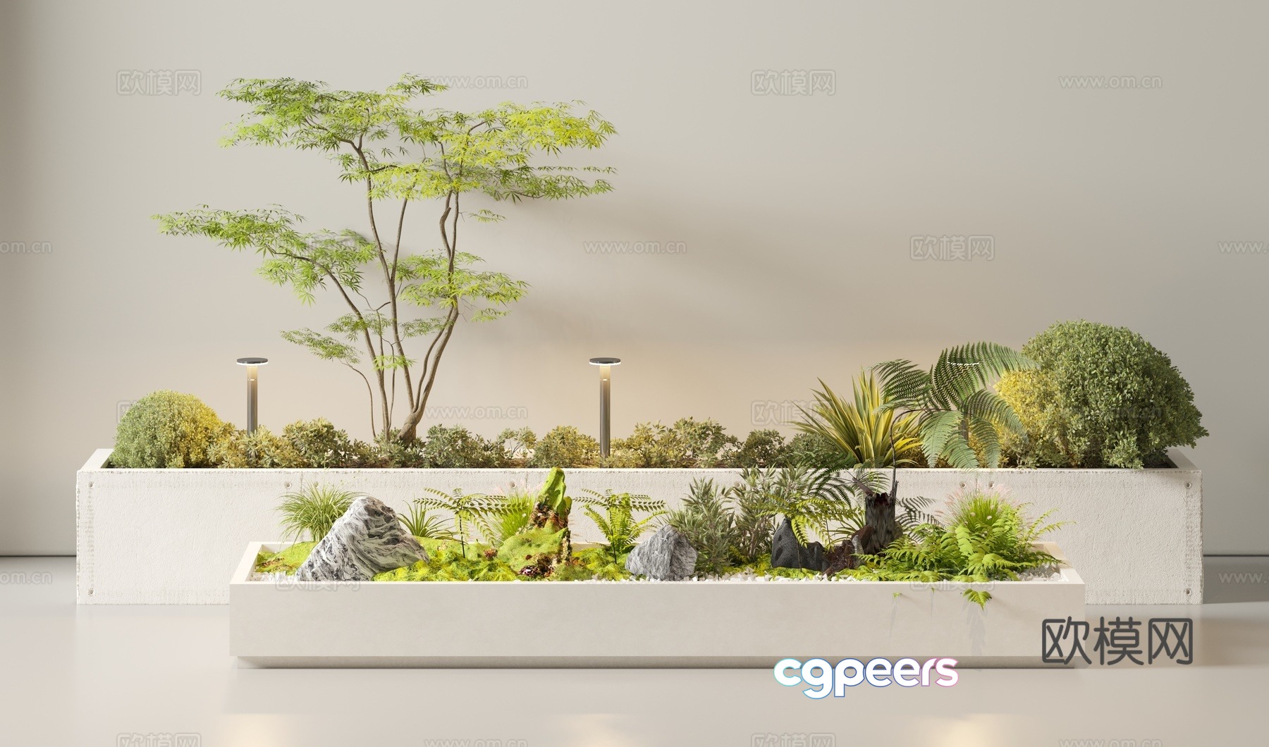 Modern plant heap flower box flower bed 3d model Modern plant heap flower box flower bed 3d model
