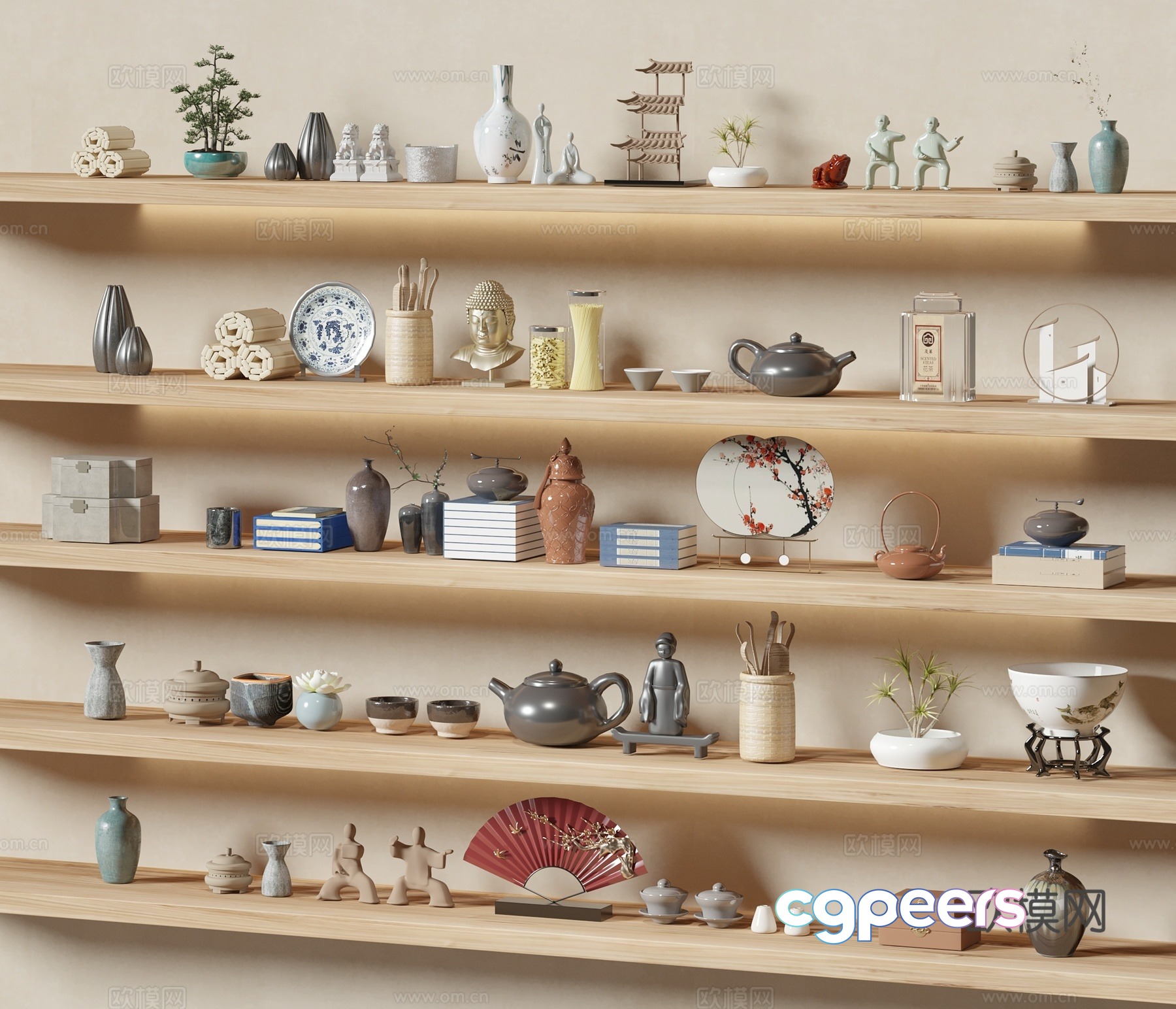 New Chinese books Sculptures Decorative ornaments 3D model New Chinese books Sculptures Decorative ornaments 3D model