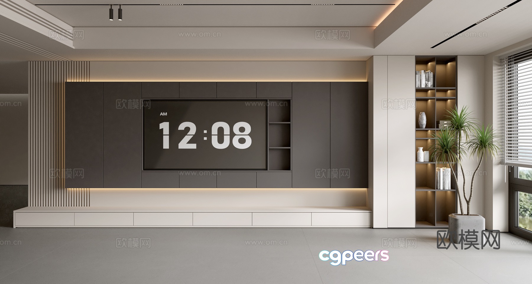 Modern TV background wall 3d model Modern TV background wall 3d model
