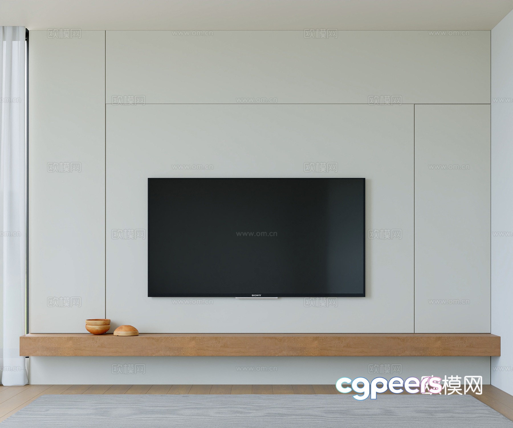 Modern TV background wall 3d model Modern TV background wall 3d model