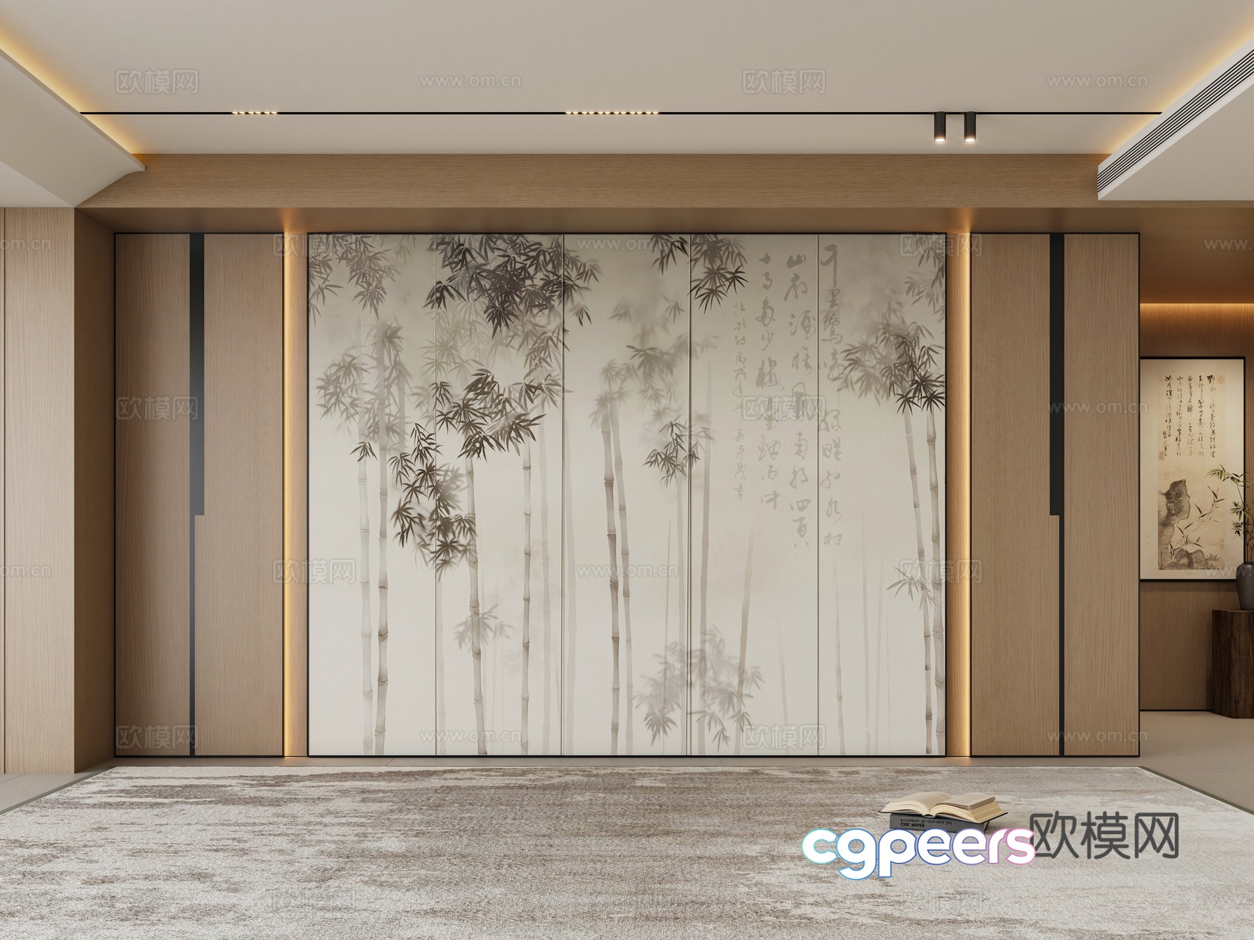 New Chinese sofa background wall 3d model New Chinese sofa background wall 3d model