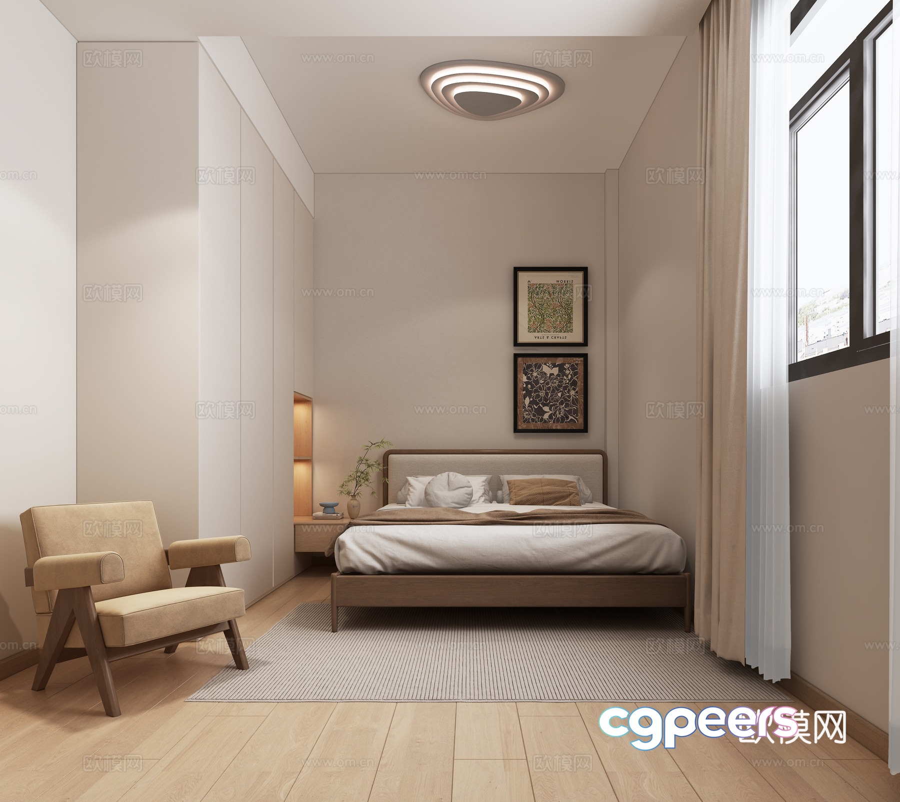 Middle style bedroom Elder room 3D model Middle style bedroom Elder room 3D model