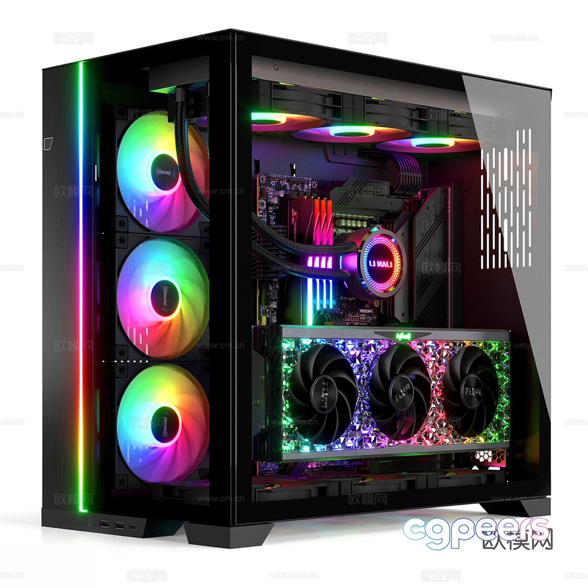 Modern computer host 3d model Modern computer host 3d model