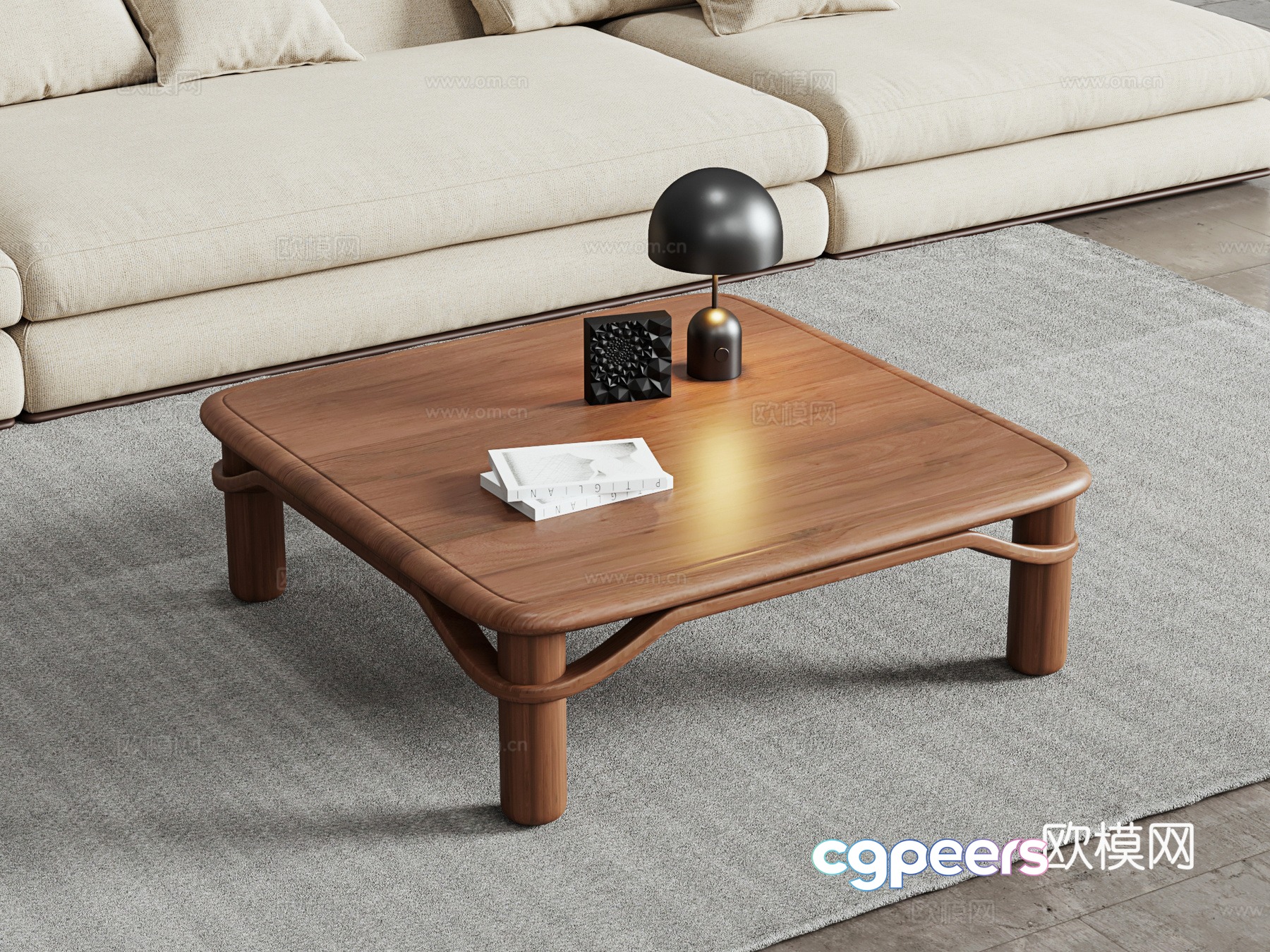 Modern solid wood coffee table 3D model Modern solid wood coffee table 3D model