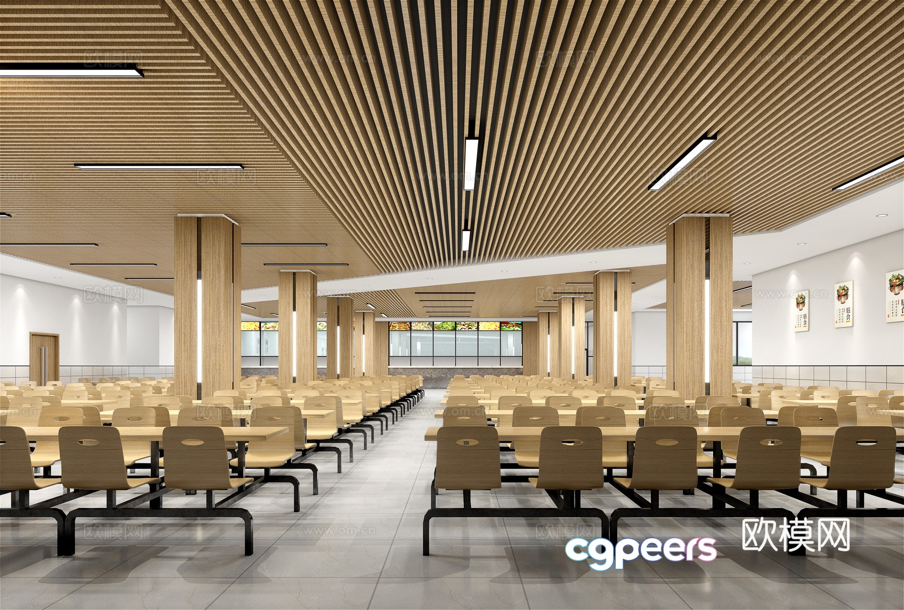 Modern cafeteria 3D model Modern cafeteria 3D model