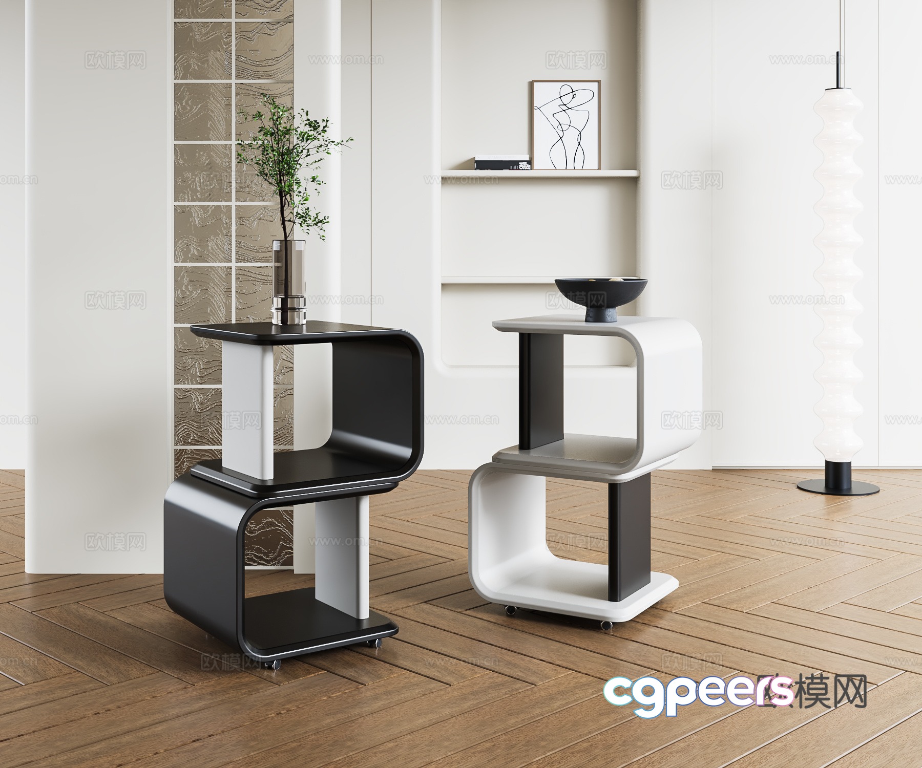 Modern side table 3D model Modern side table 3D model