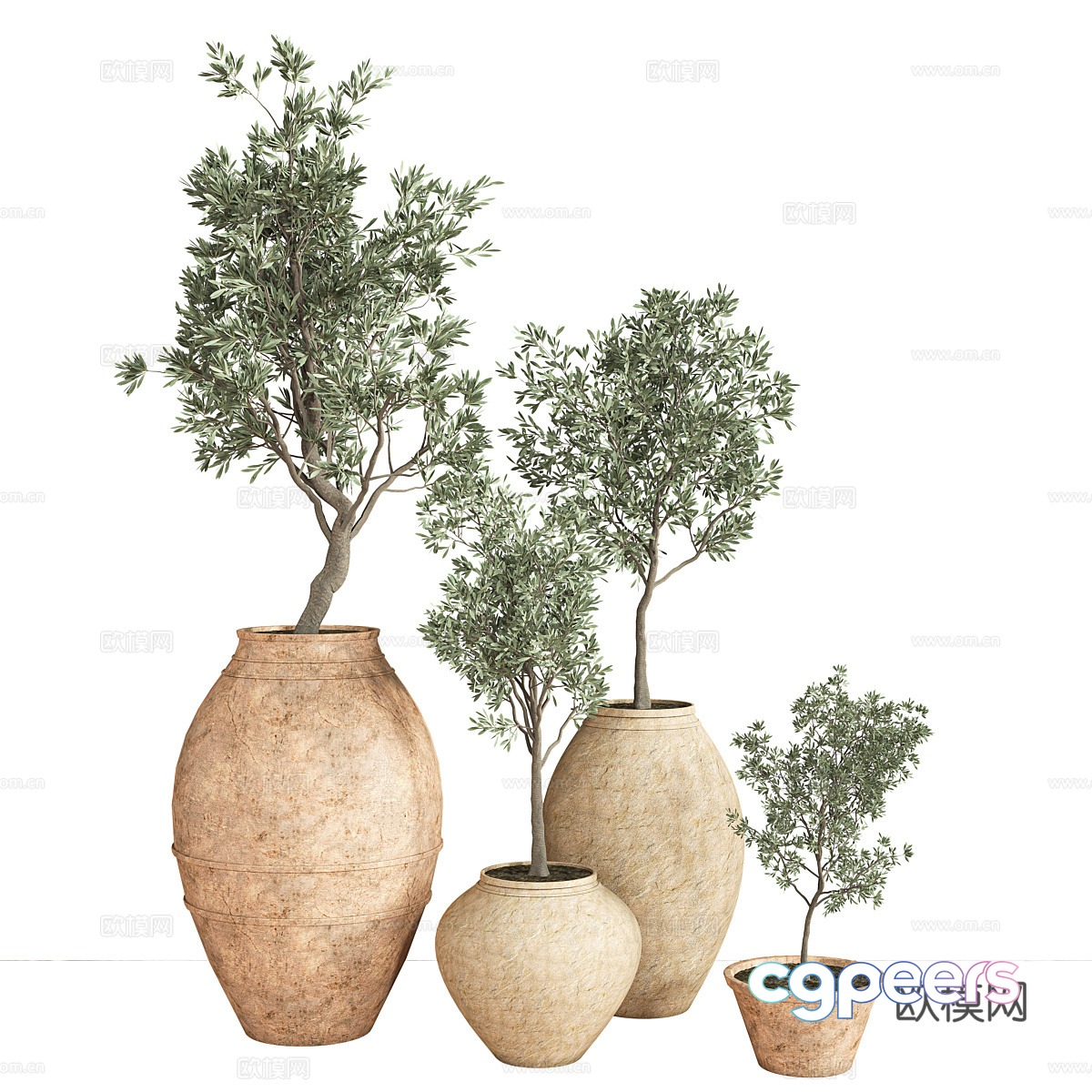 Green plant potted 3D model Green plant potted 3D model