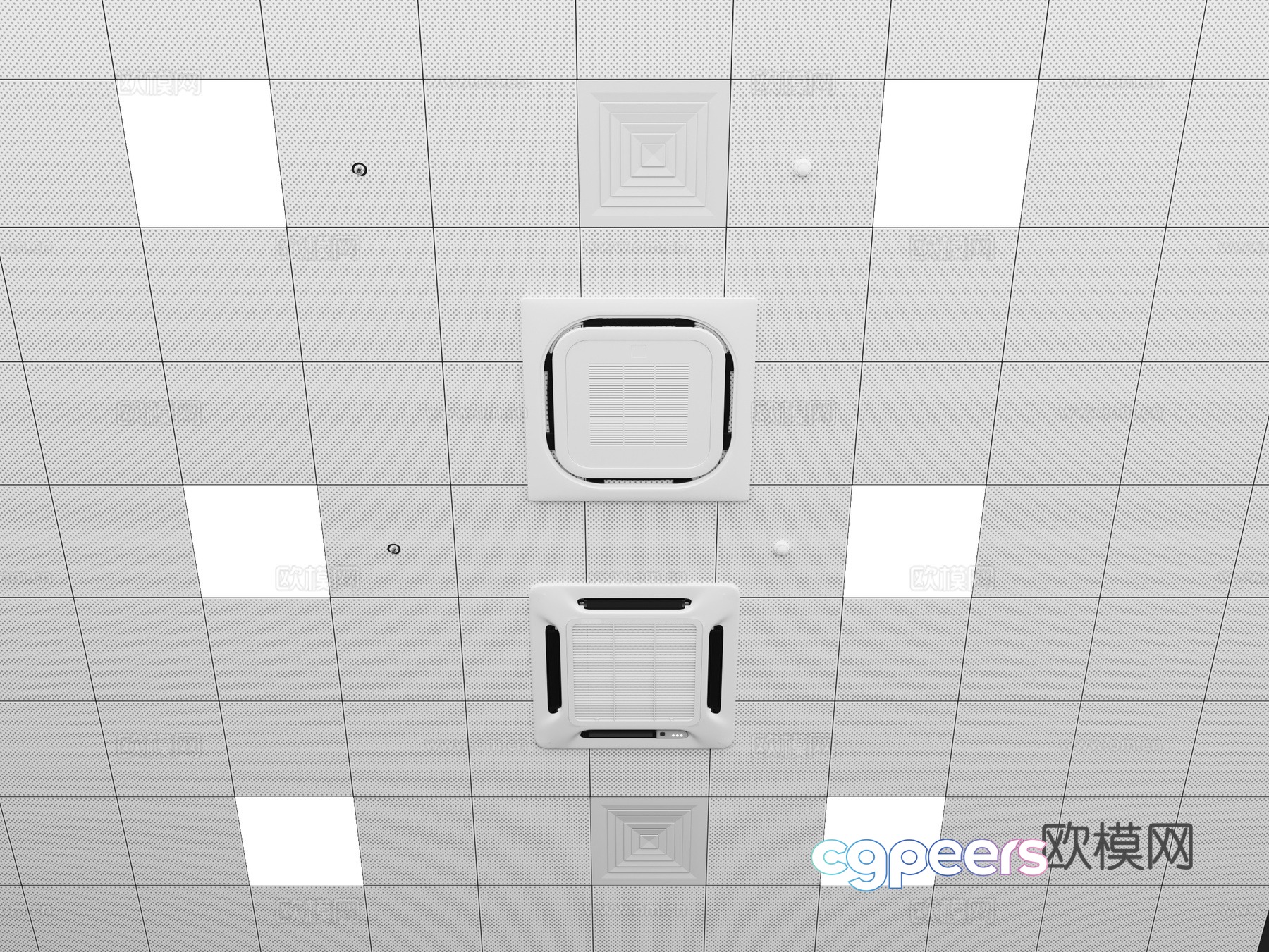 Punched aluminum plate ceiling 3D model Punched aluminum plate ceiling 3D model