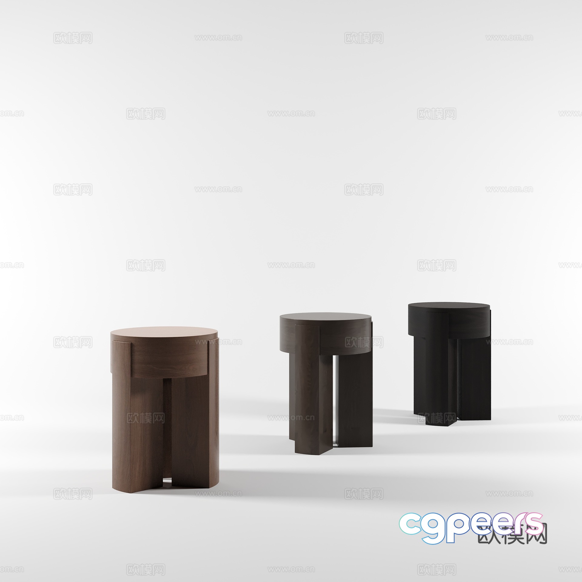 Modern round table side table 3D model Modern round table side table 3D model