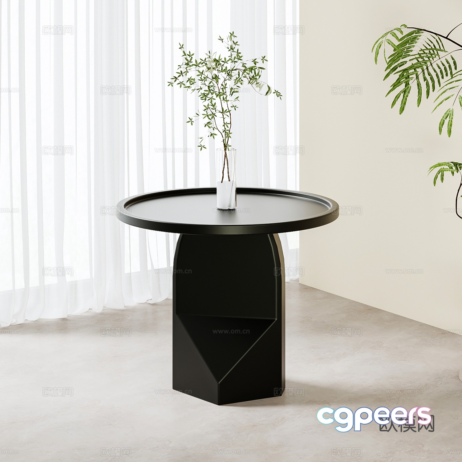 Modern round table side table angle table 3D model Modern round table side table angle table 3D model