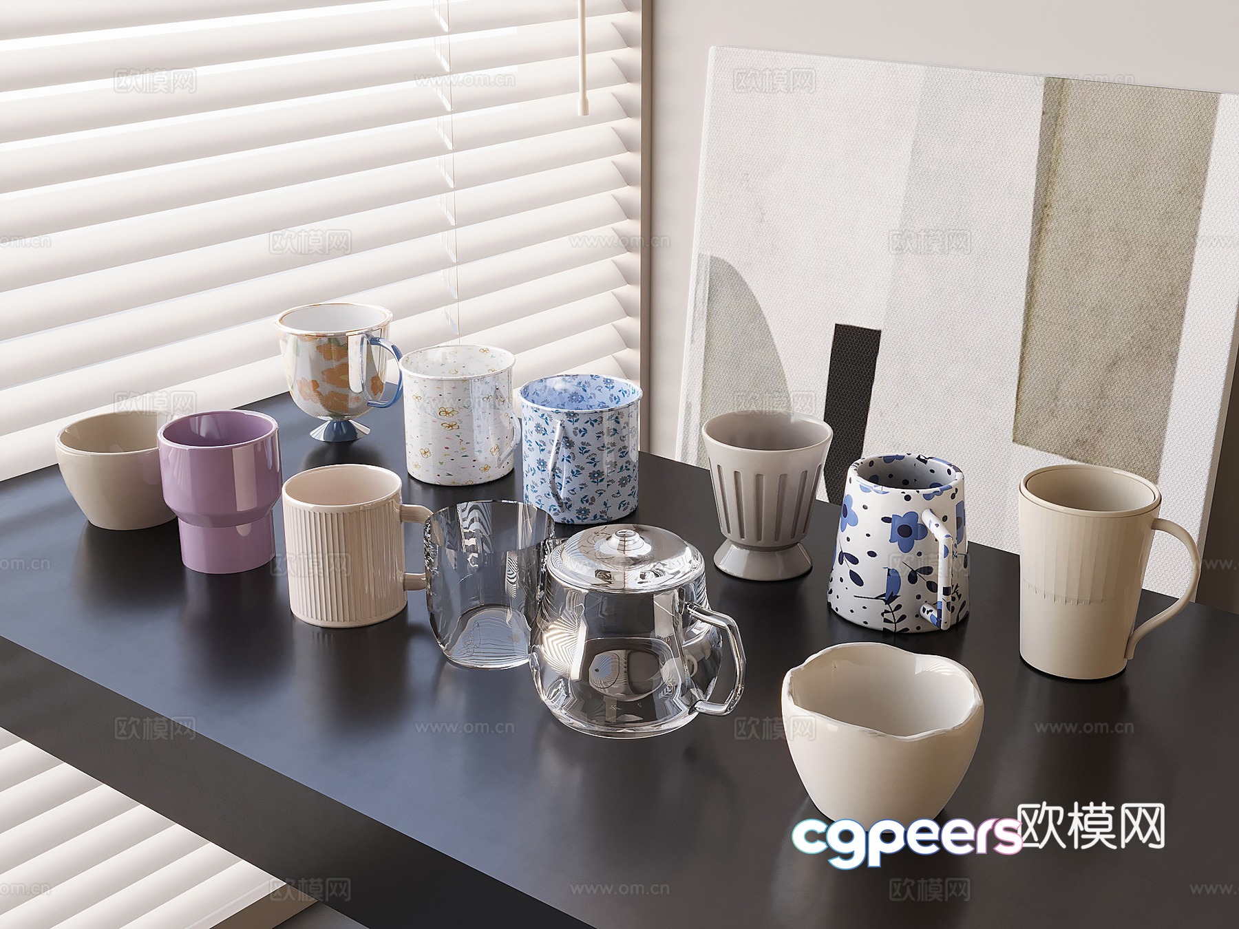 Tea cup water cup mug coffee cup glass cup 3d model Tea cup water cup mug coffee cup glass cup 3d model